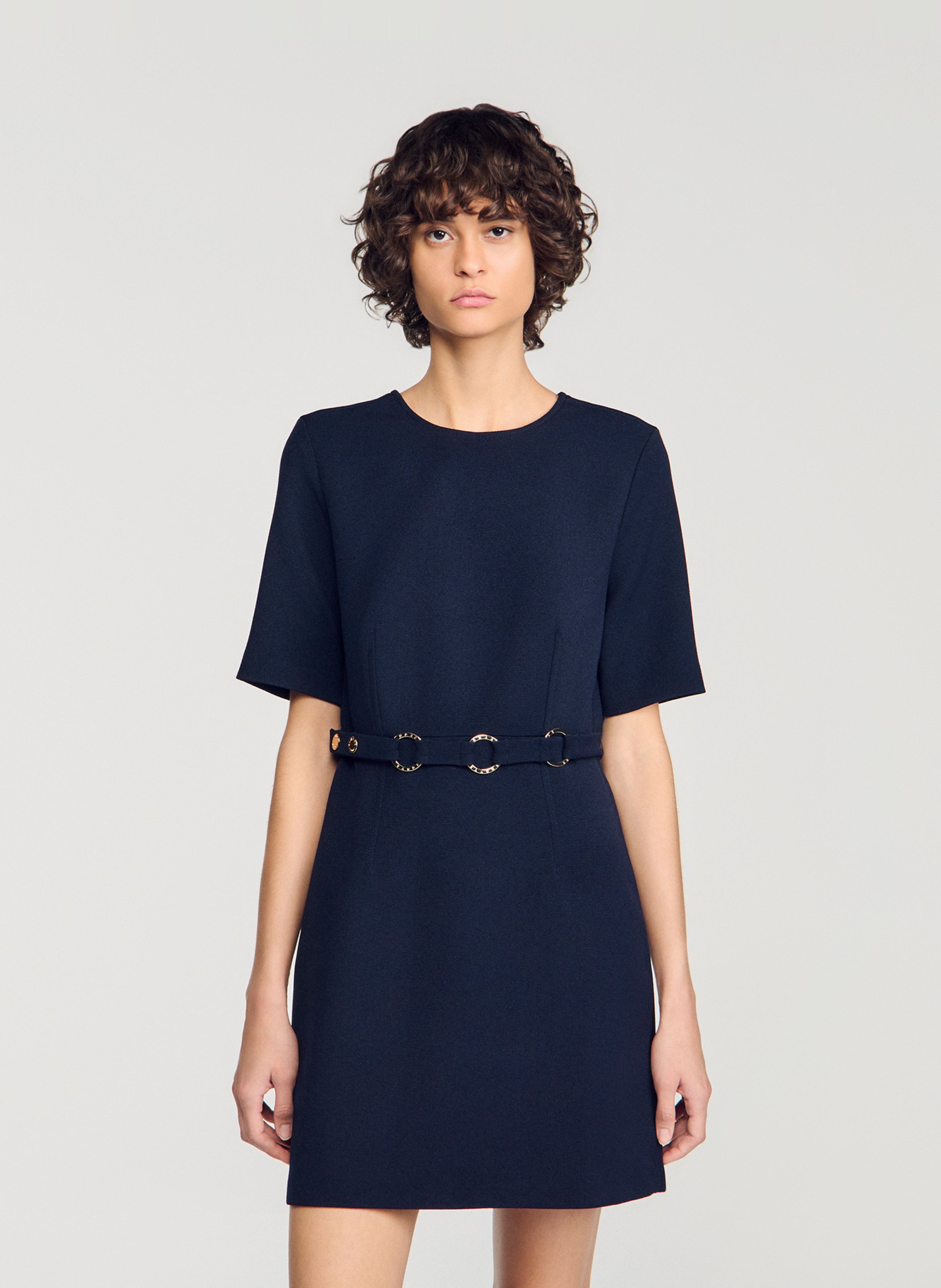 Robe courte évasée SANDRO Bleu