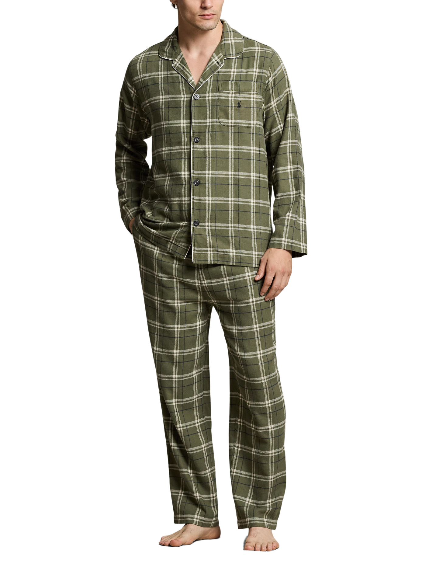 Ensemble de pyjama à carreaux en coton POLO RALPH LAUREN Vert