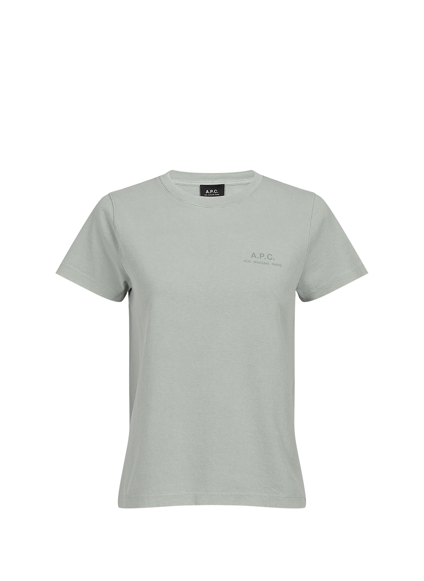 Straight logo cotton t-shirt A.P.C. Grey