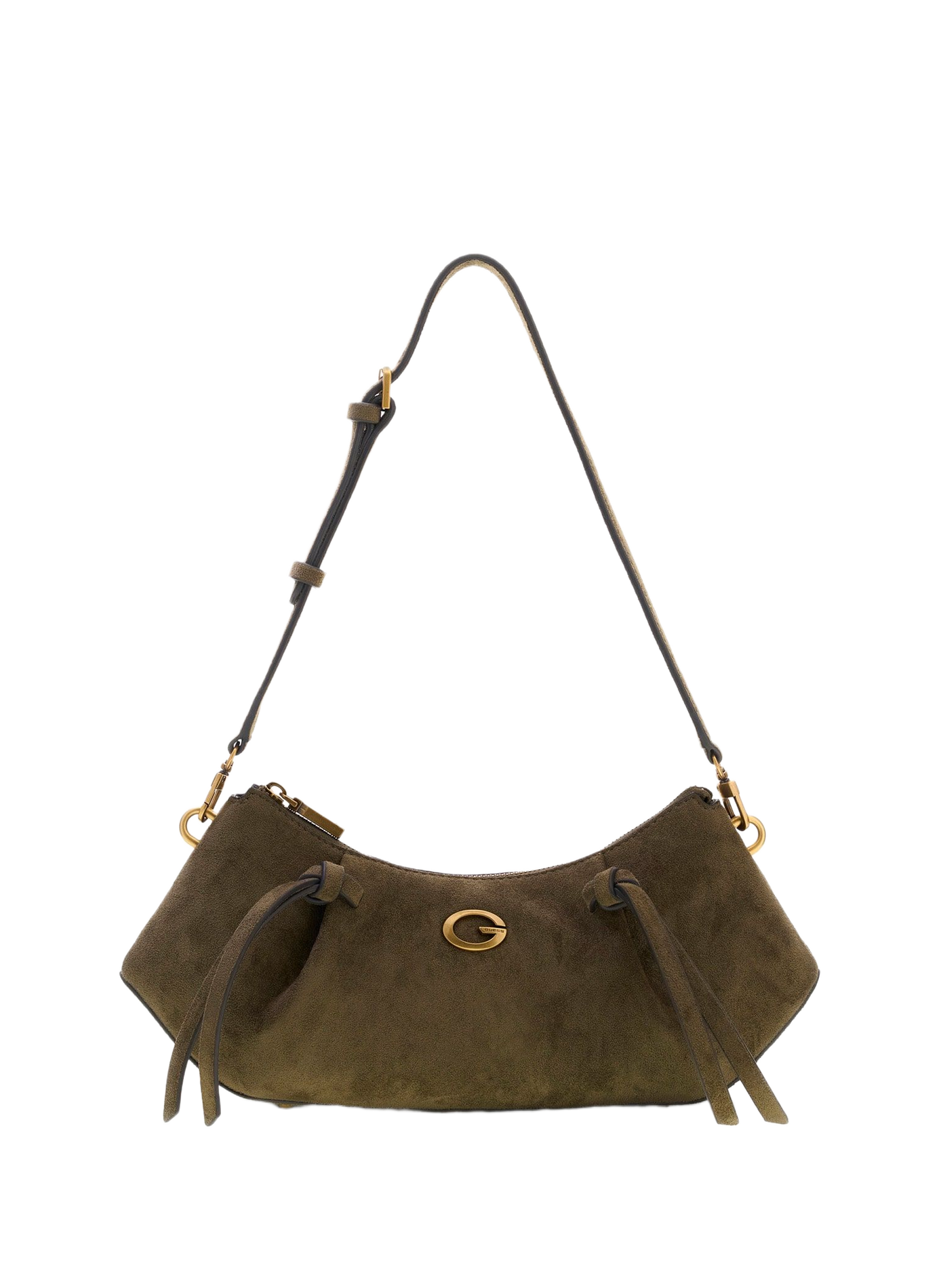 Sac porté épaule effet cuir daim GUESS Vert