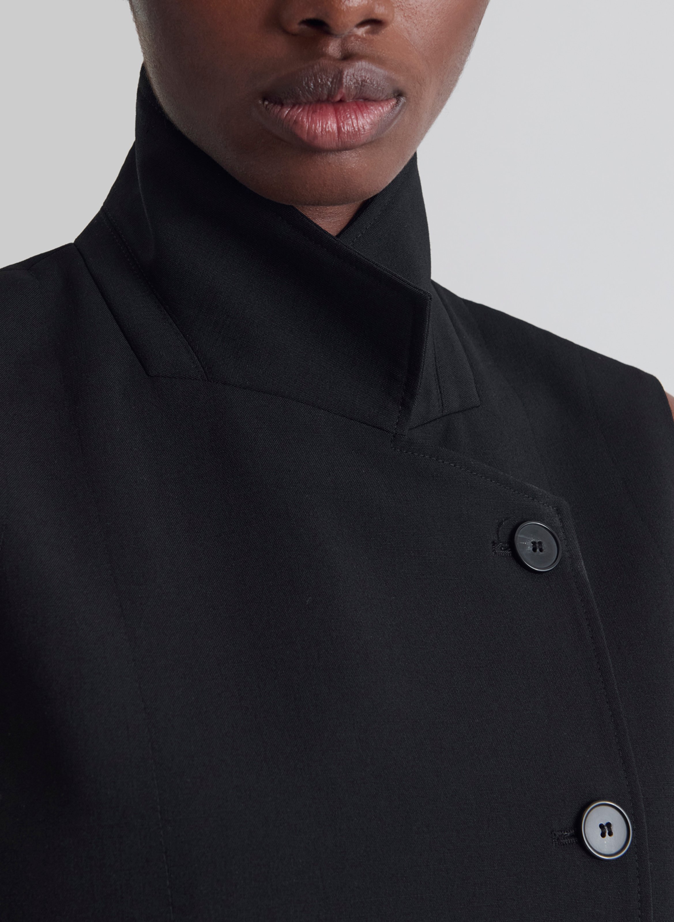 Robe courte boutonnée à col montant belong IRO Noir