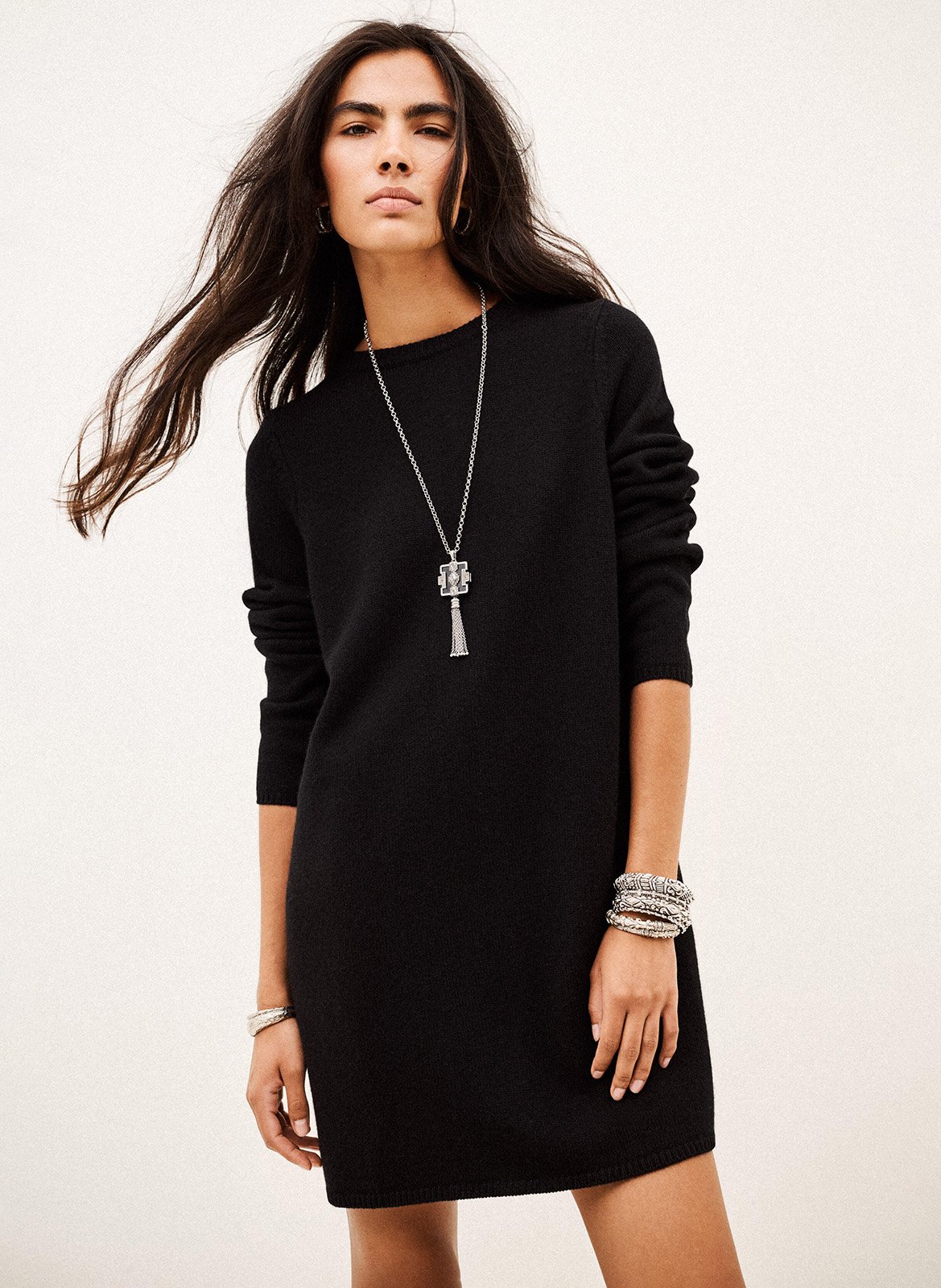 Robe droite en laine mélangée atess BA&SH Noir