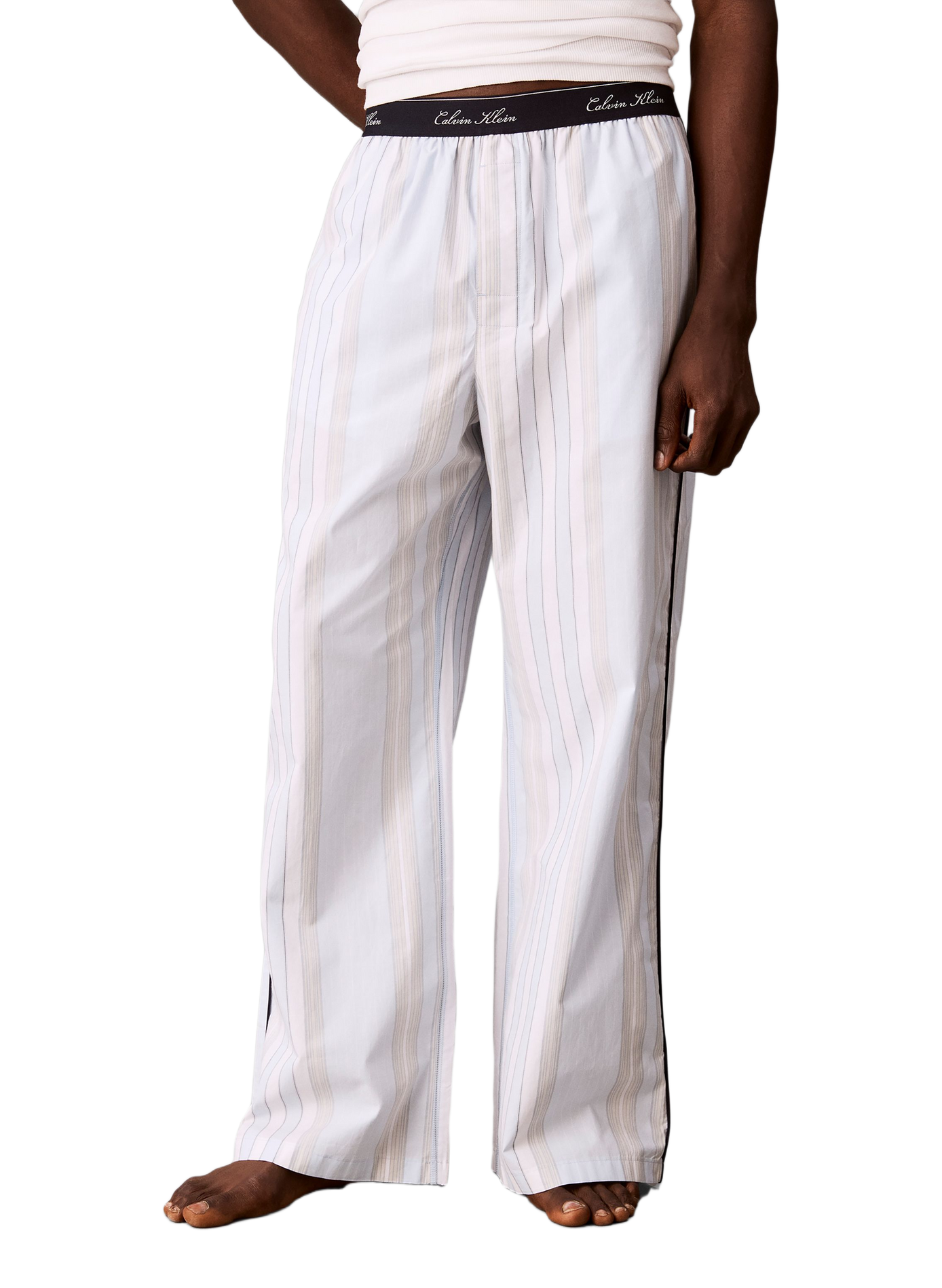 Pantalon de pyjama rayé en coton CALVIN KLEIN Multicolore