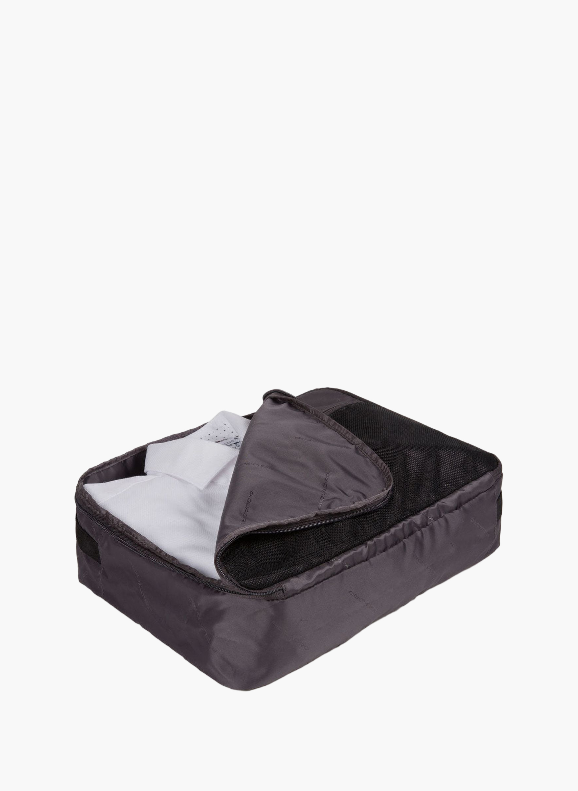 Leather laptop backpack 15.6" fast check PIQUADRO Black