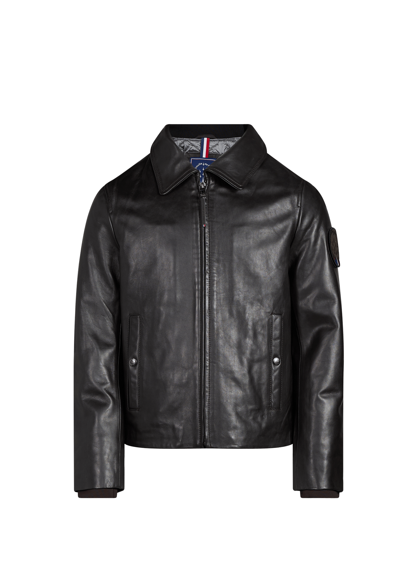 Straight Guard Ycon leather jacket PATROUILLE DE FRANCE X REDSKINS Brown