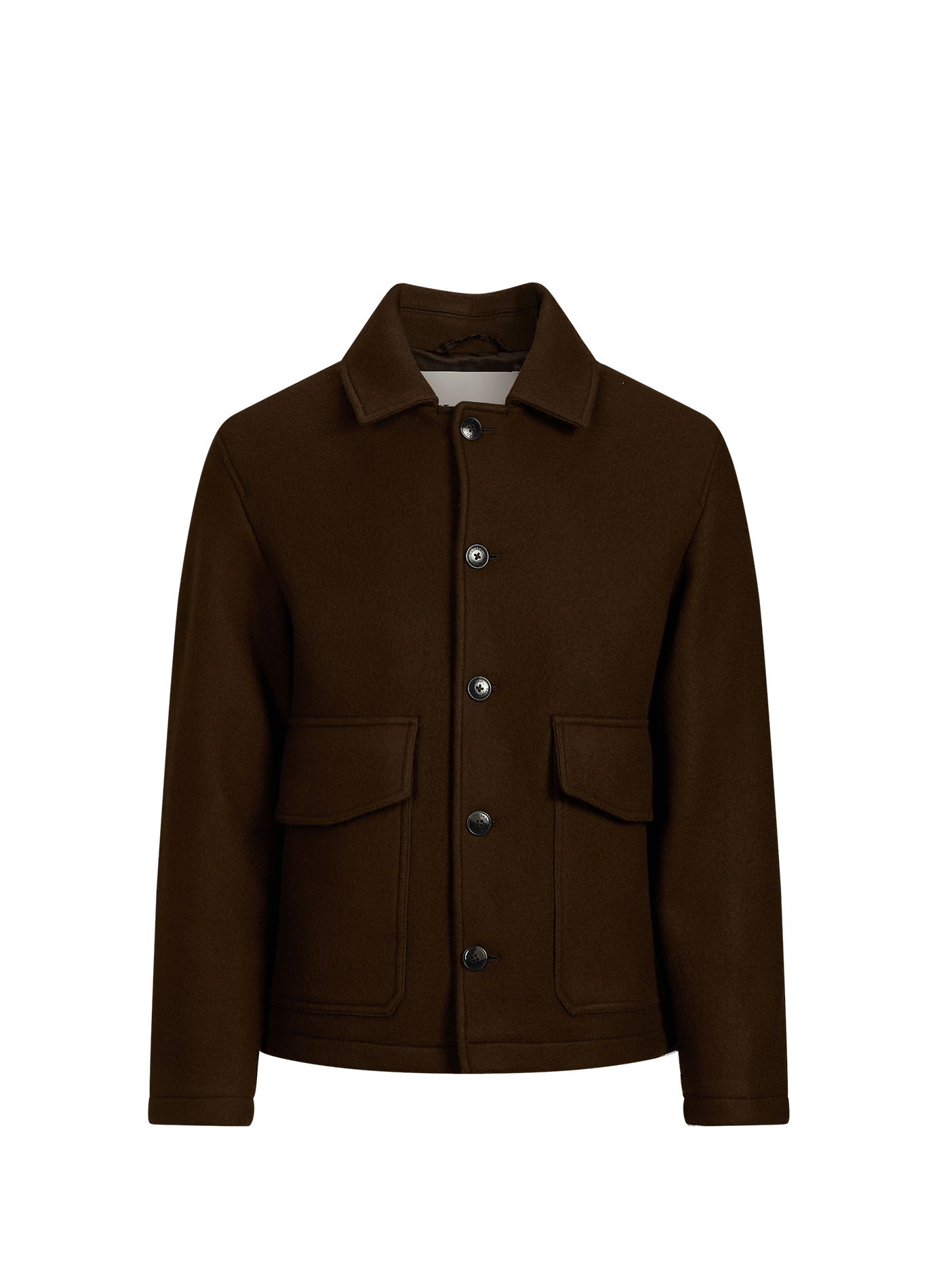 Blouson droit à col classique en laine mélangée CLOSED Marron