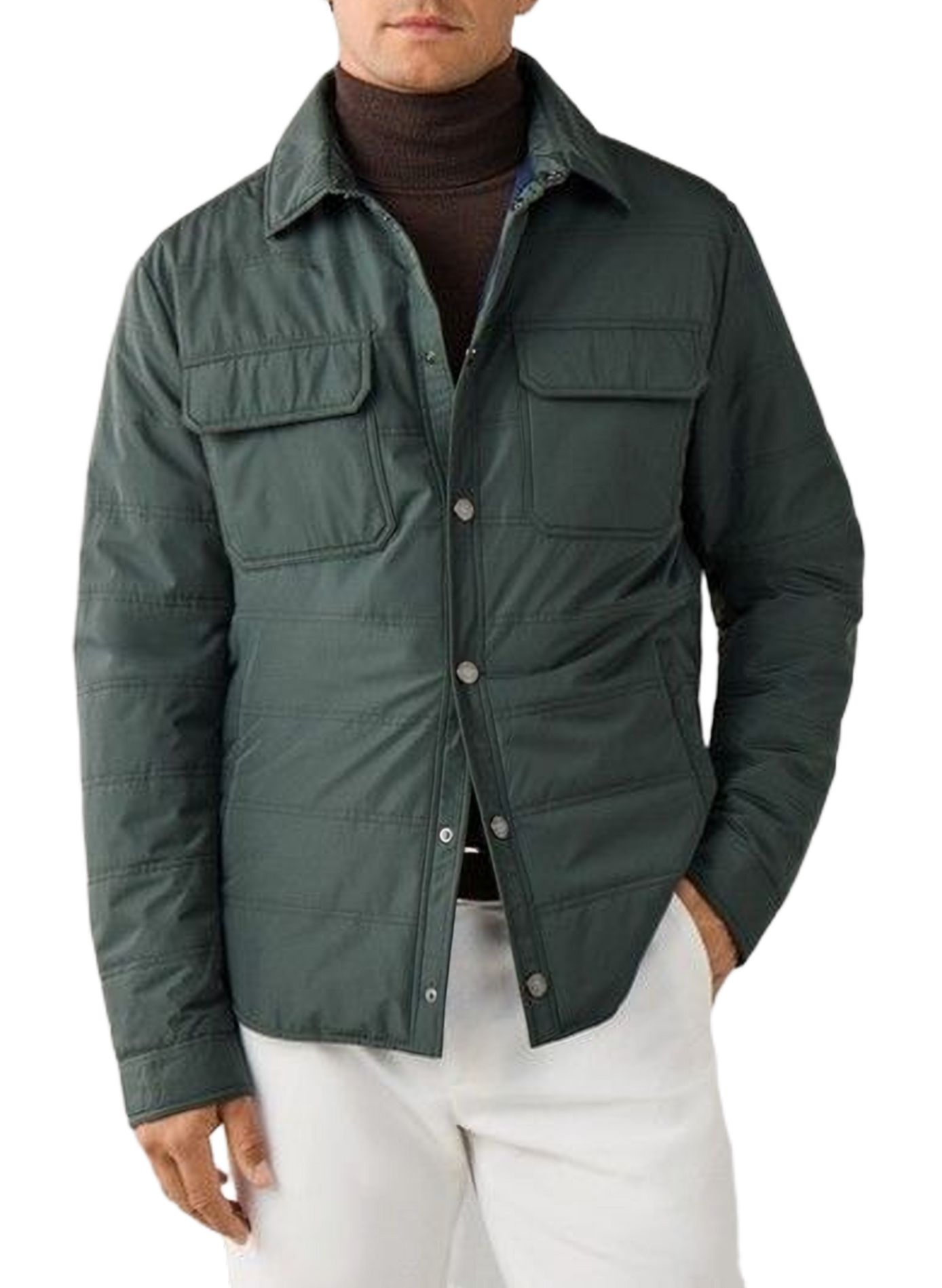 Straight jacket with high collar FACONNABLE Green