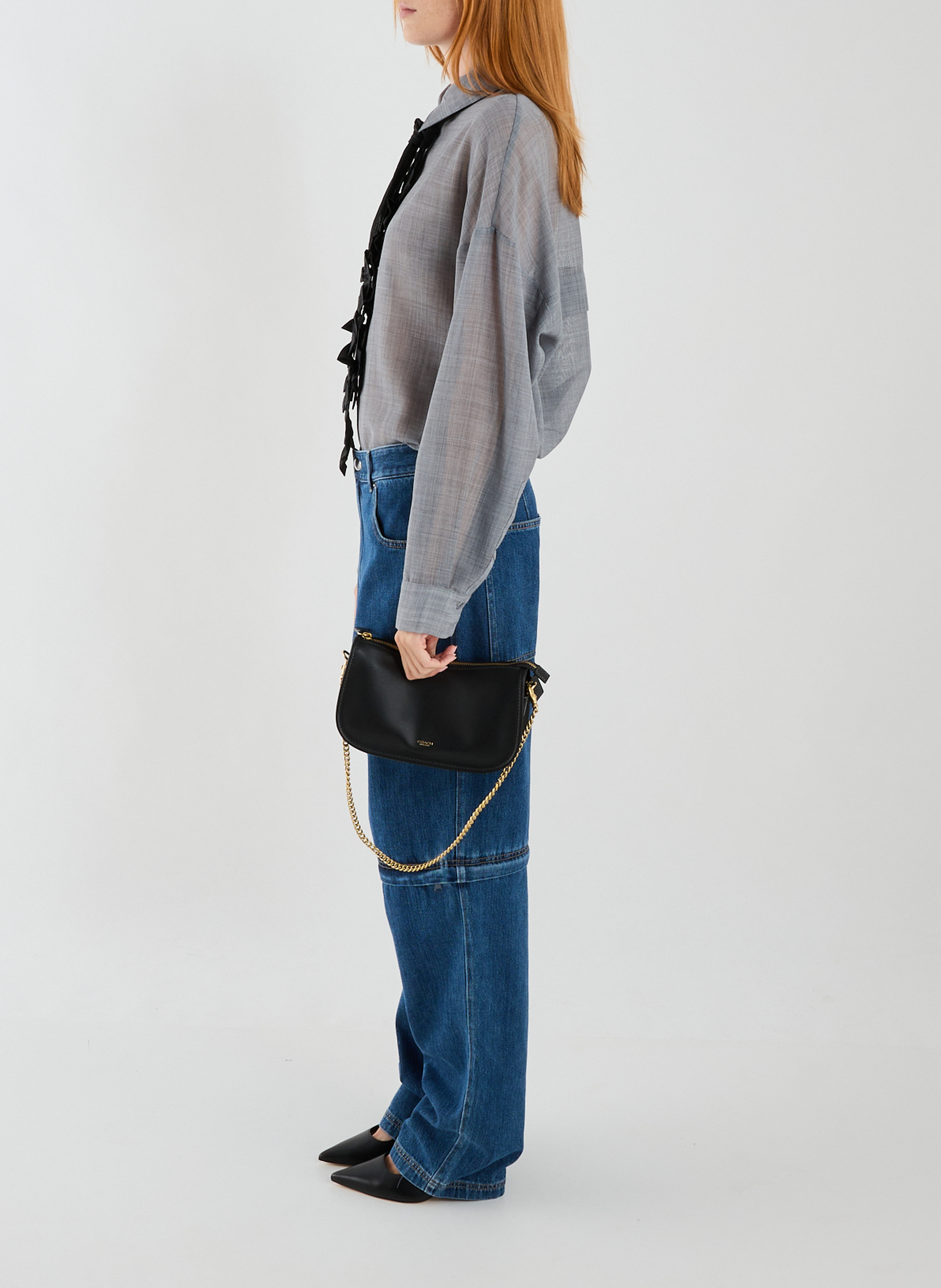 Sac à bandoulière Waverly en cuir COACH Noir