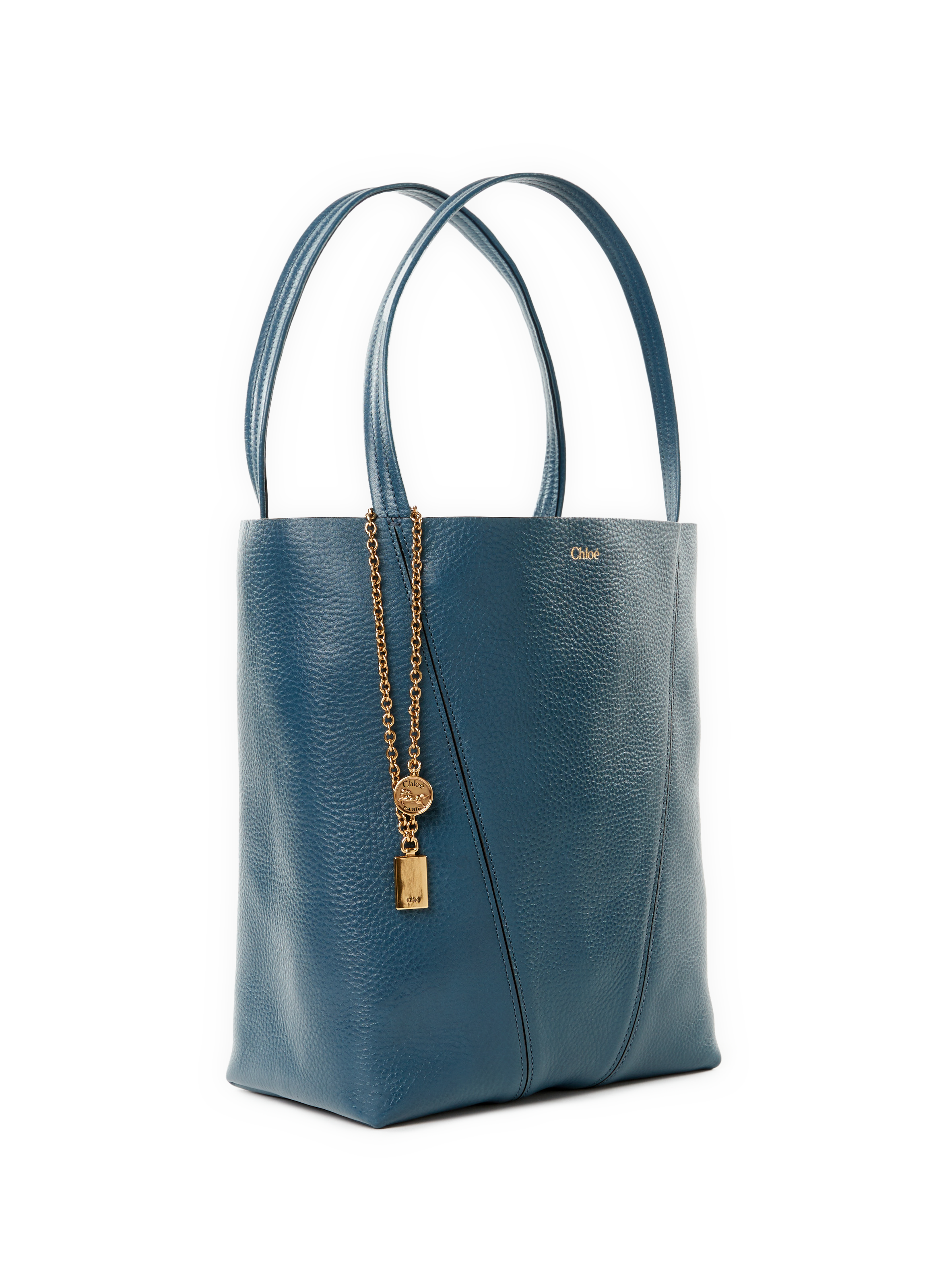 Sac cabas Spin en cuir grainé CHLOÉ Bleu