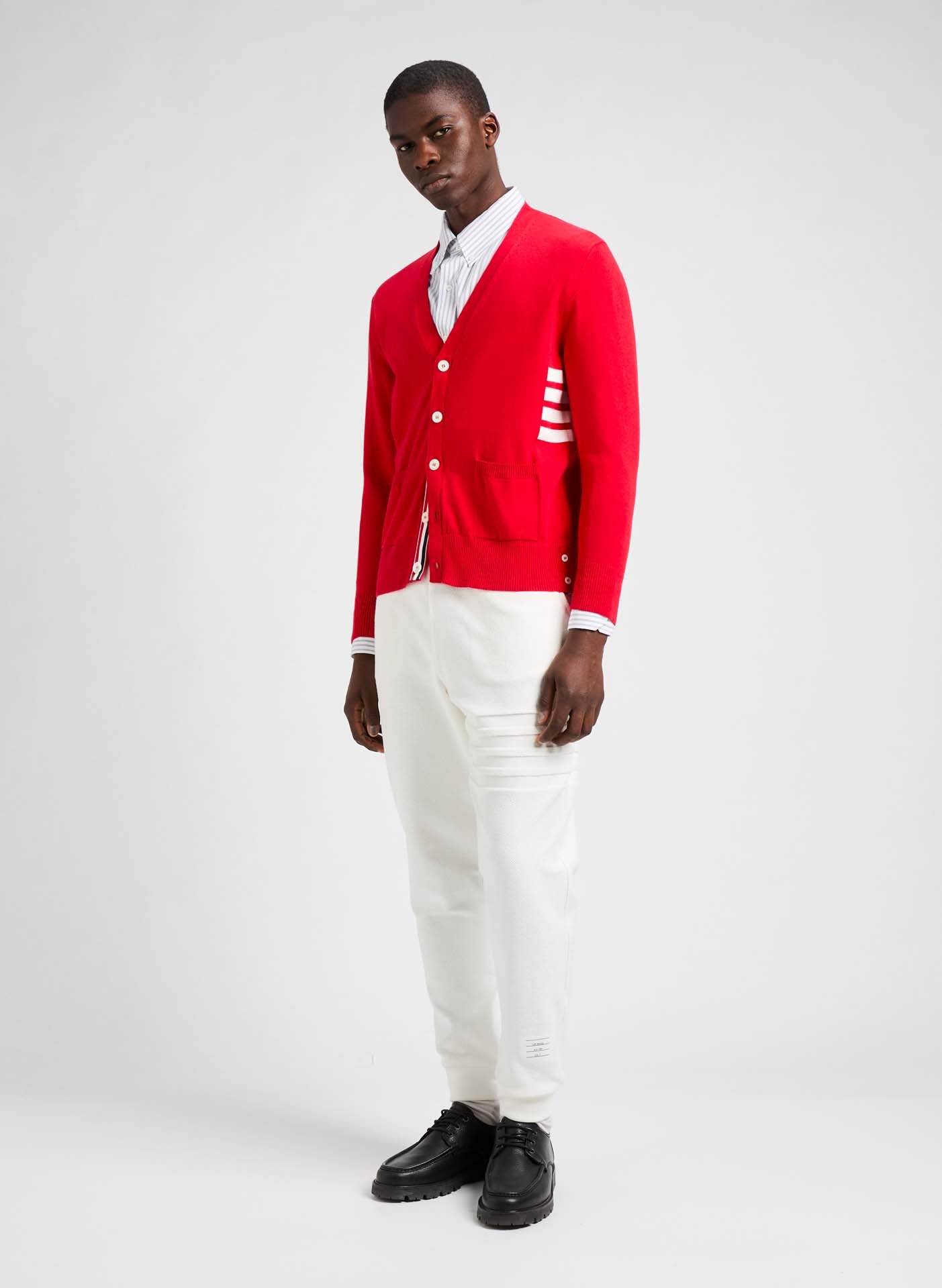 Cotton cardigan THOM BROWNE Red