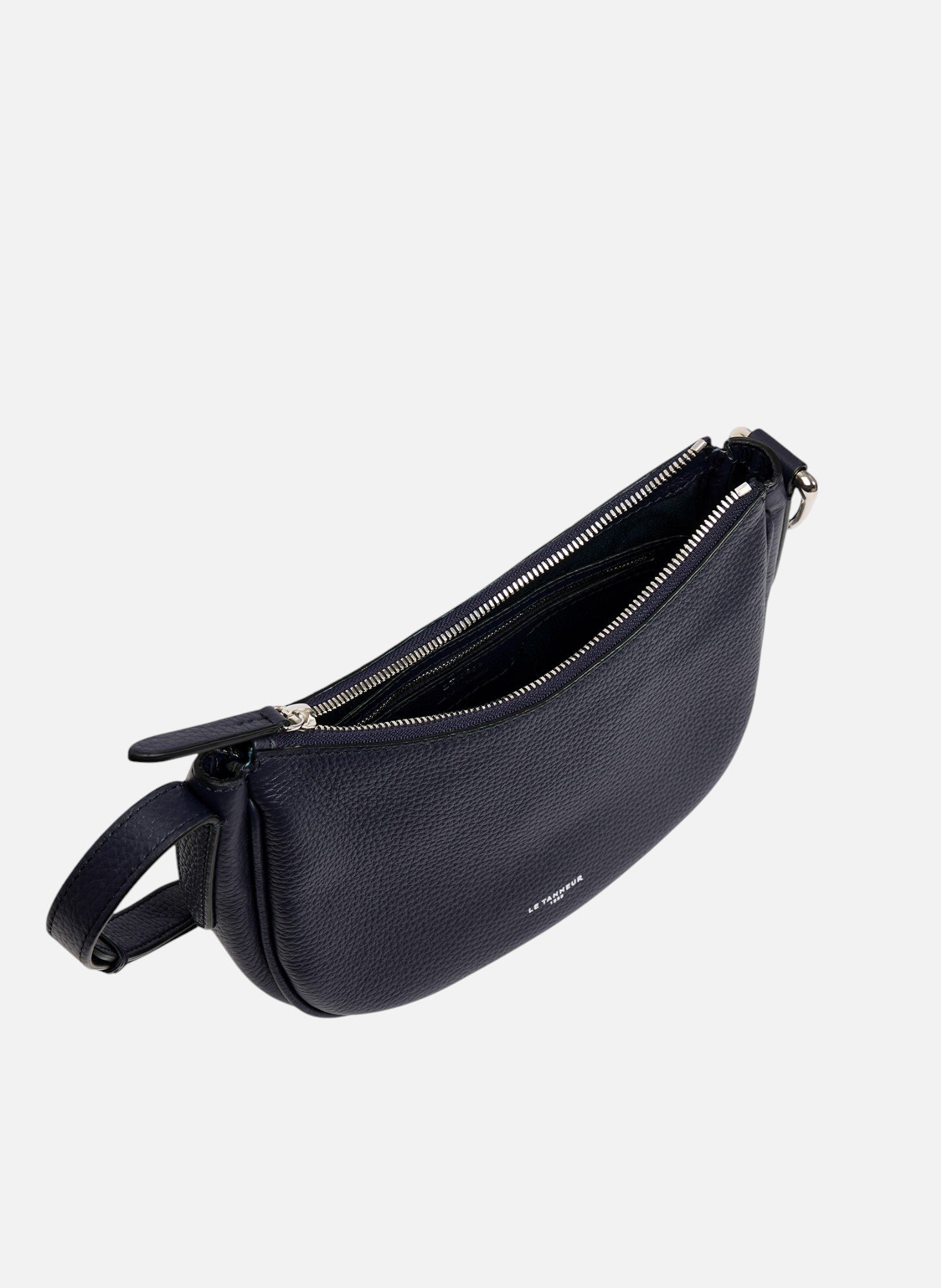 Petit sac bandoulière madeleine en cuir de taurillon grainé LE TANNEUR Bleu