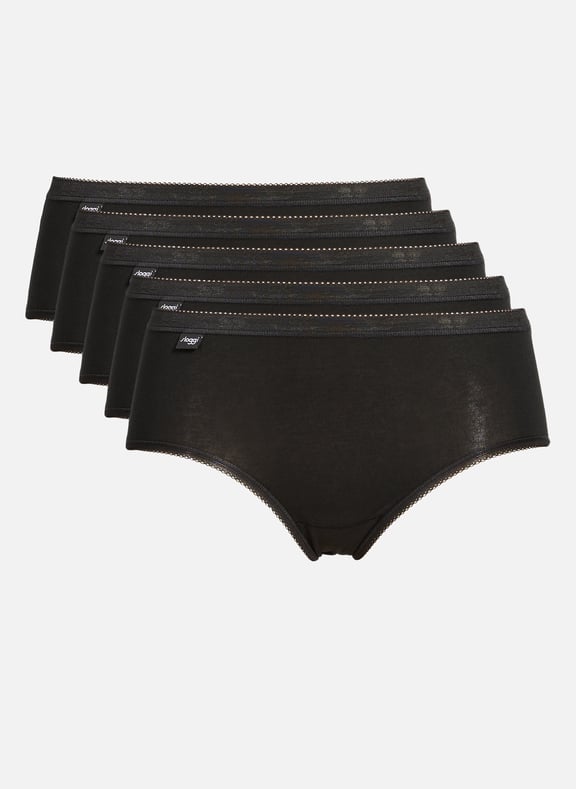Lot de 4 culottes en coton BASIC+ 3+1 Noir by SLOGGI SLOGGI Lot de 4 culottes en coton BASIC+ 3+1 Noir