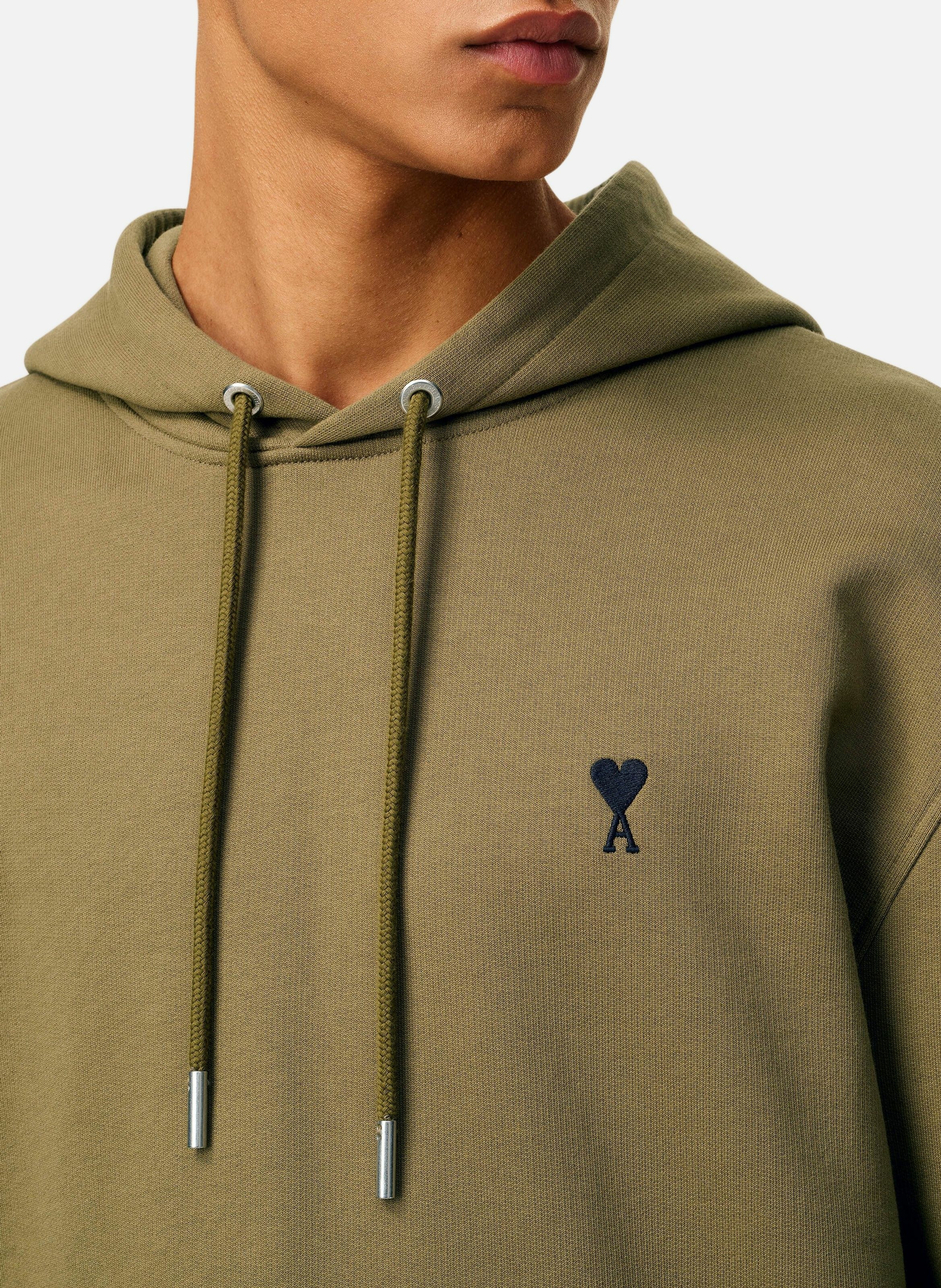 Hoodie ami de coeur en coton AMI PARIS Vert