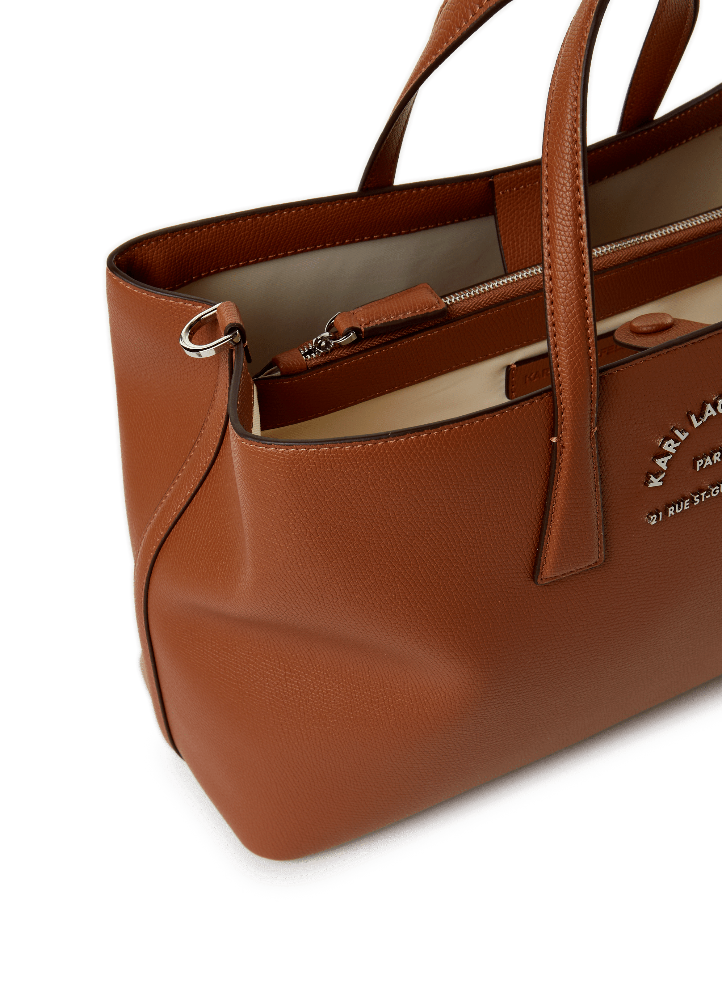 Metal tote bag KARL LAGERFELD Brown