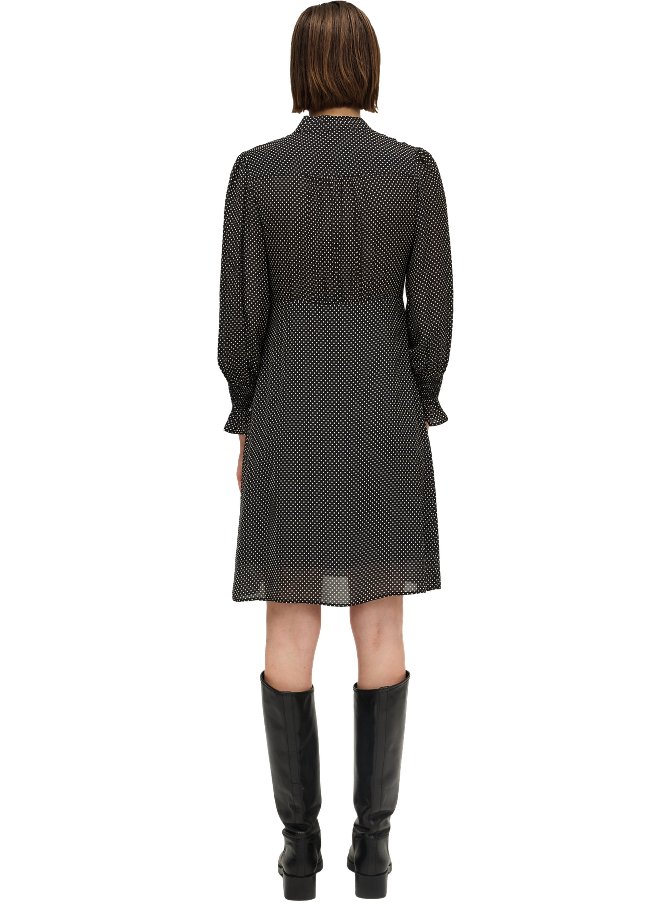 Robe courte et cintrée à pois - lyviane PABLO Noir