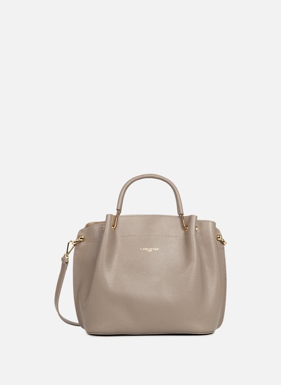 Grand sac à main - foulonné double Gris by LANCASTER LANCASTER Grand sac à main - foulonné double Gris