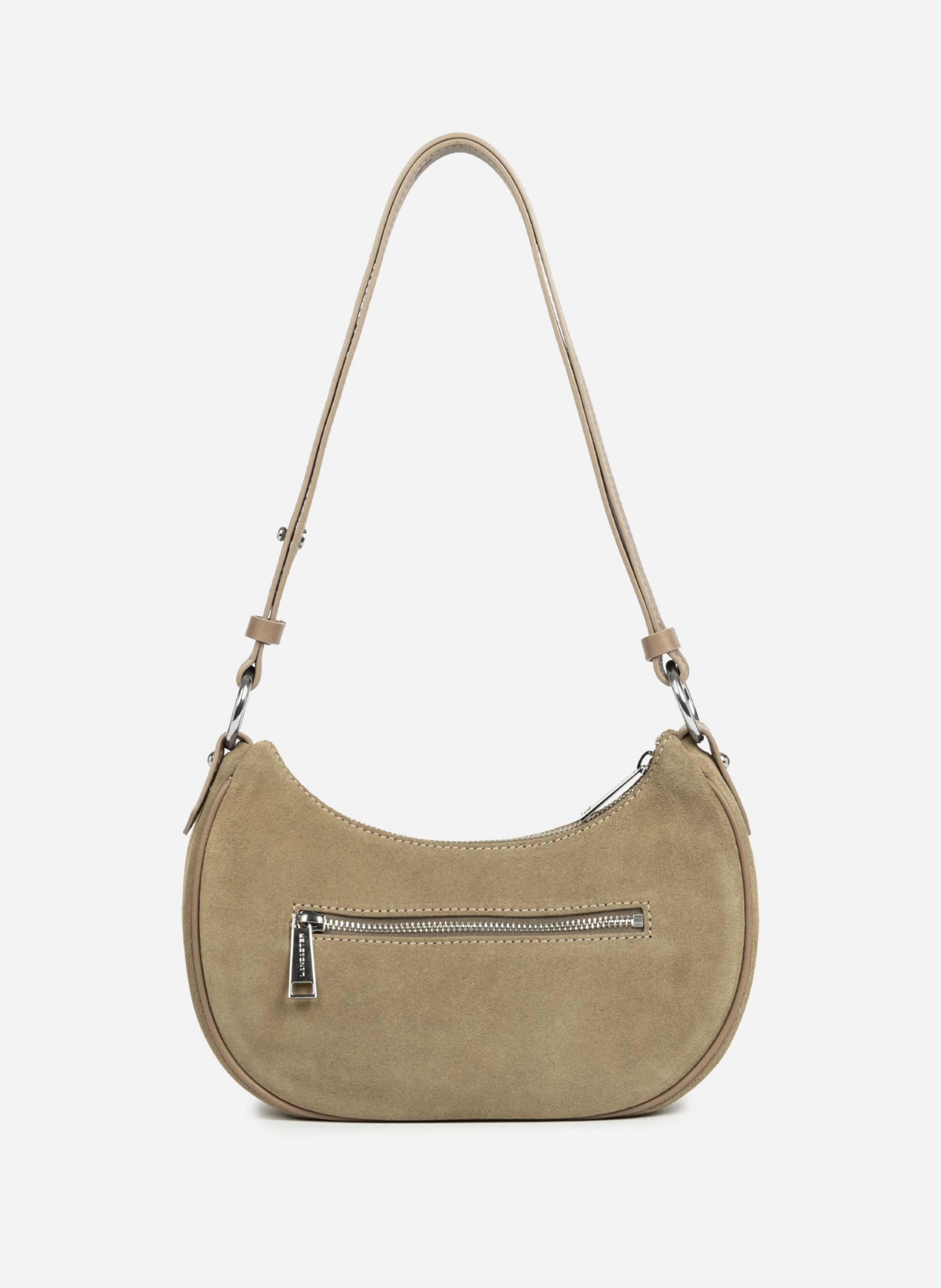 Petit sac besace - suède LANCASTER Marron