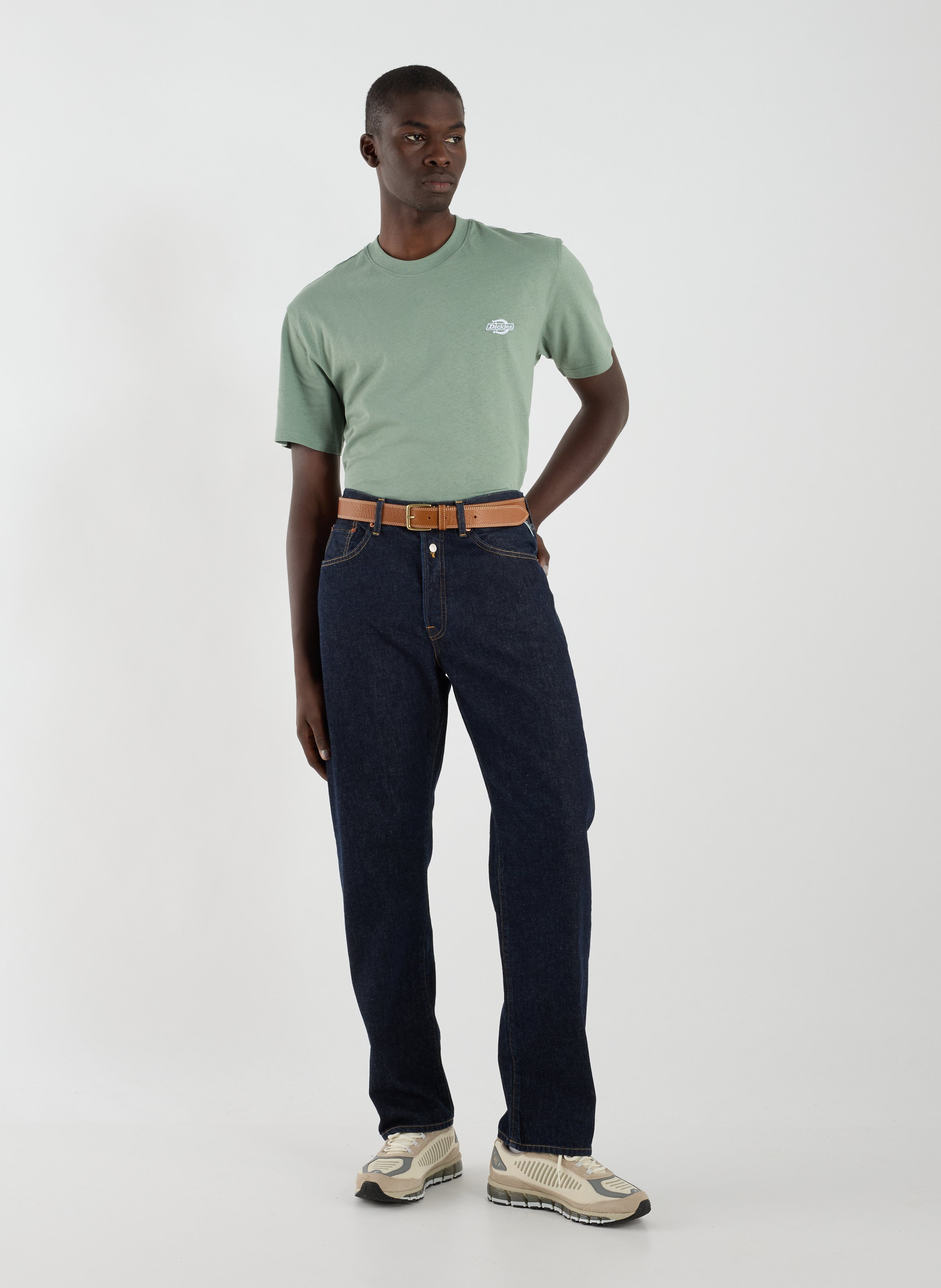 Jeans droit en coton REPLAY Bleu