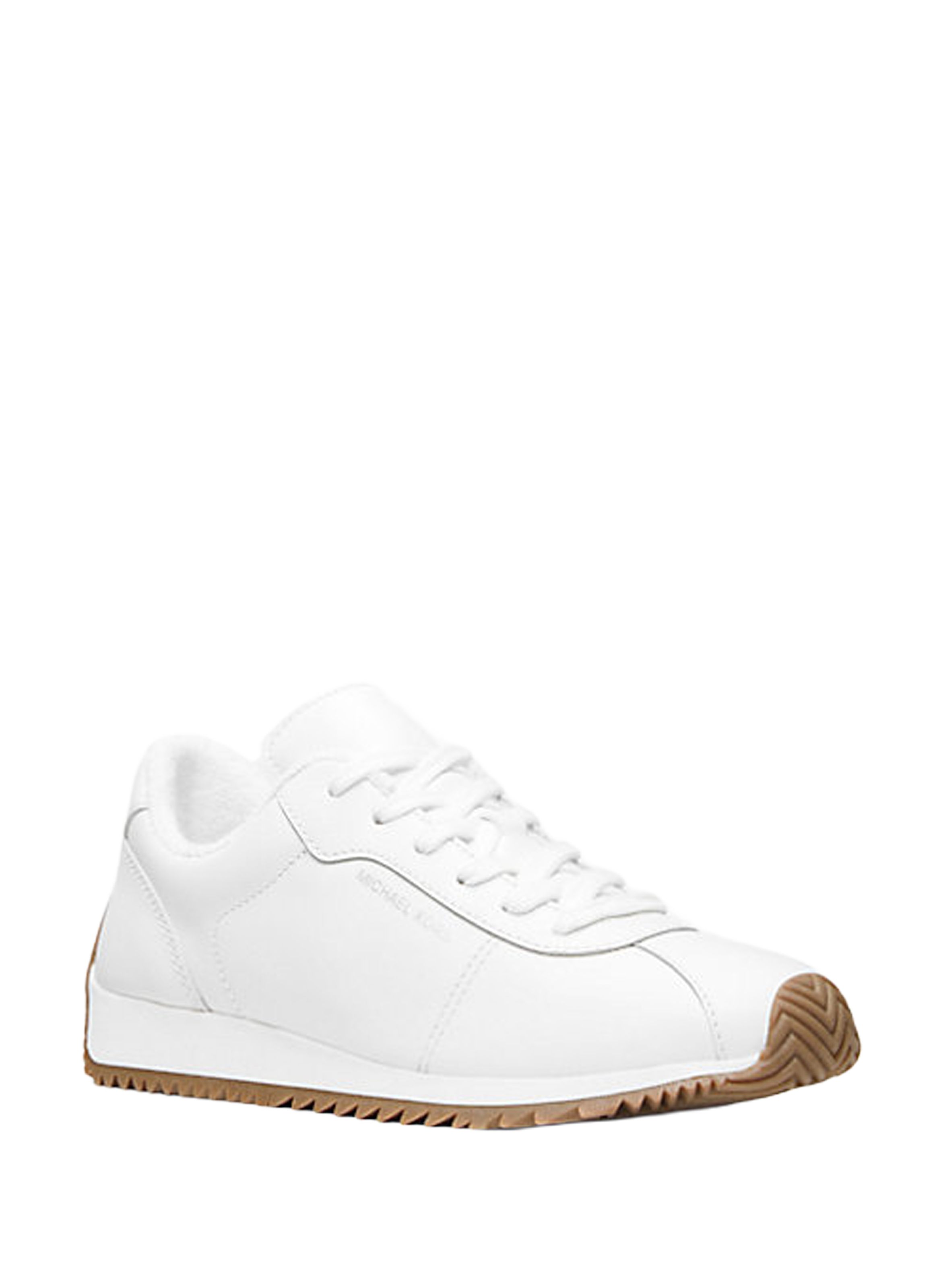 Baskets unies crantées en cuir MICHAEL KORS Blanc