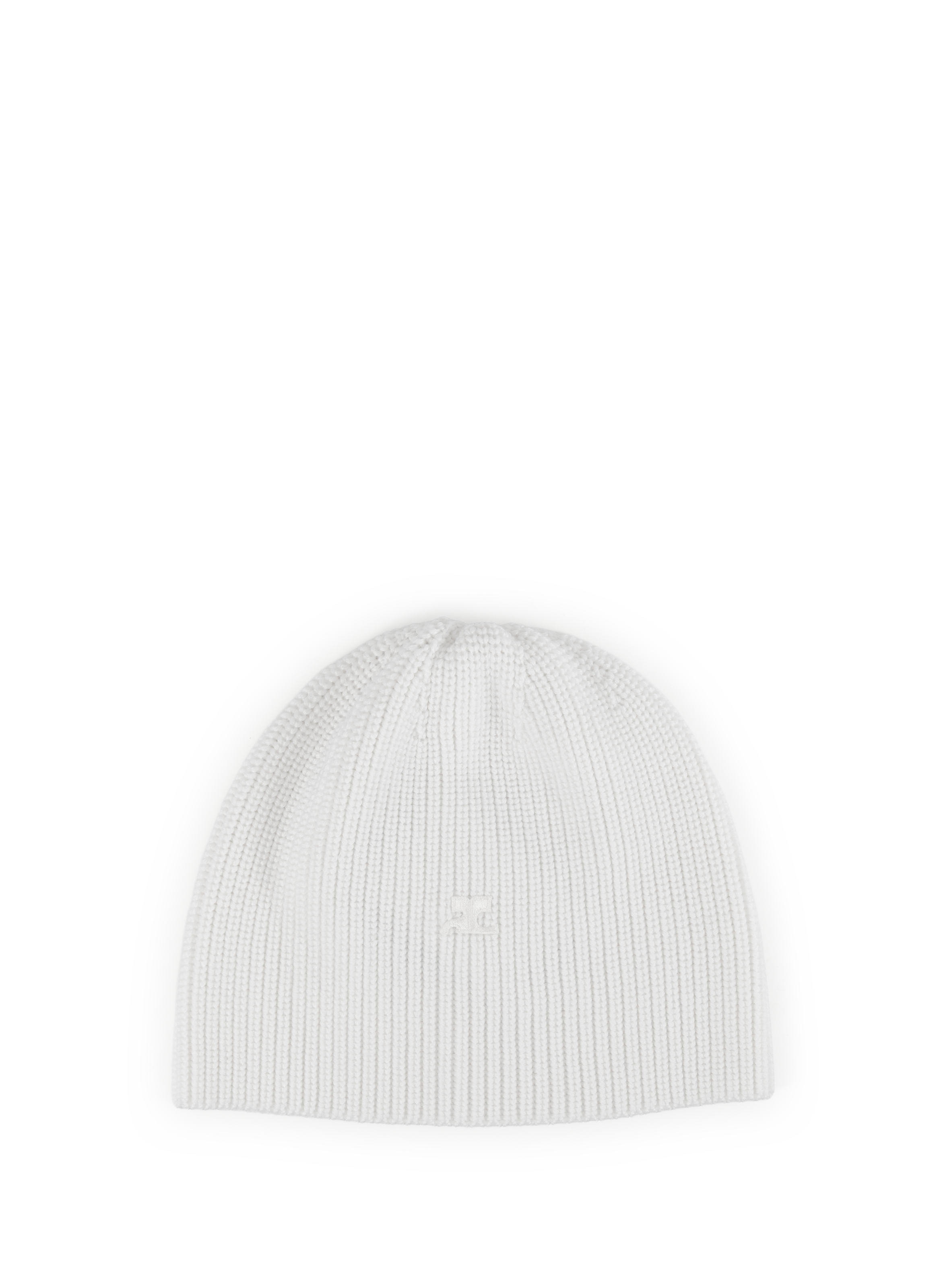 COURRÈGES Bonnet en laine mérinos Blanc