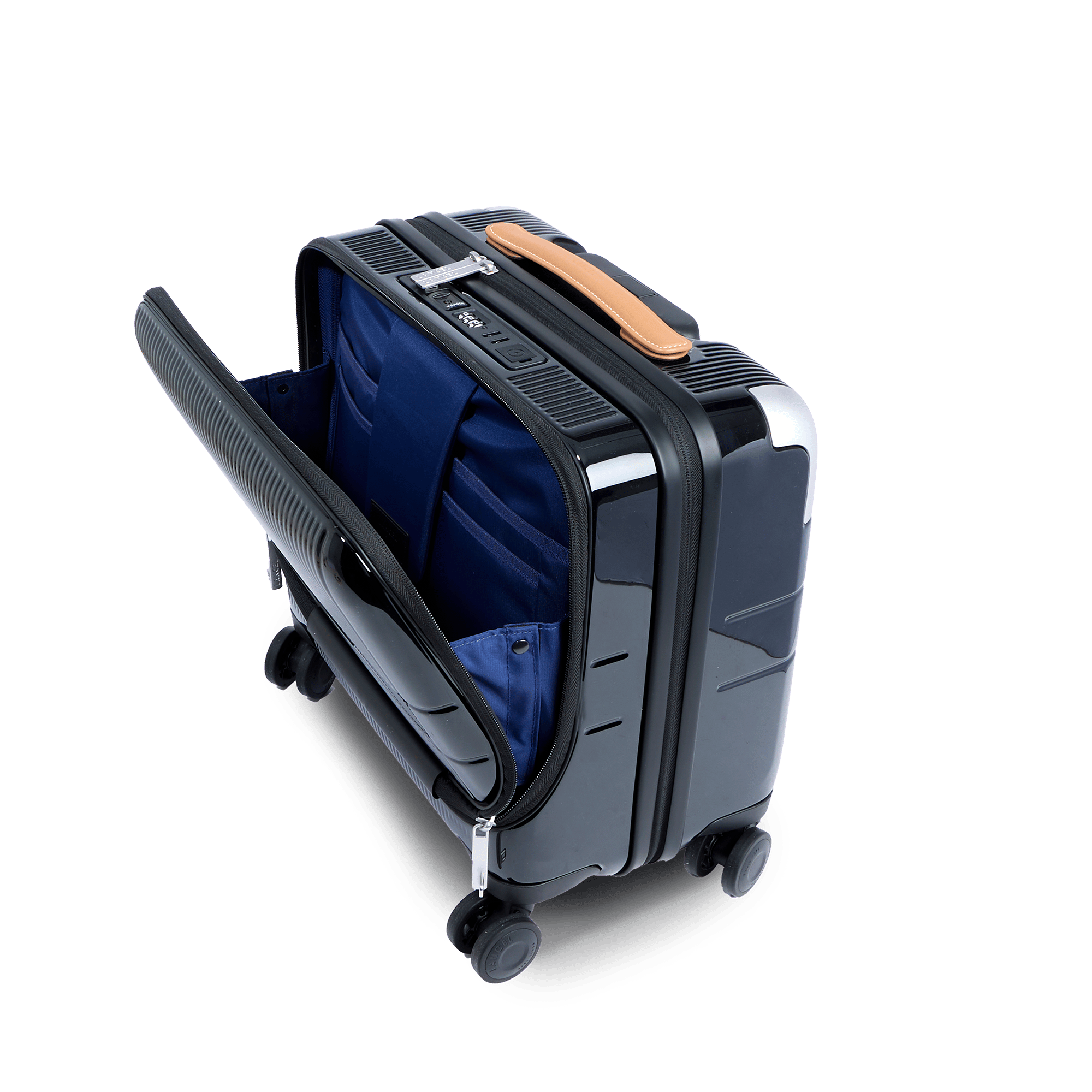 Vanity case zippé empreinte de lancel en polycarbonate et cuir LANCEL Noir