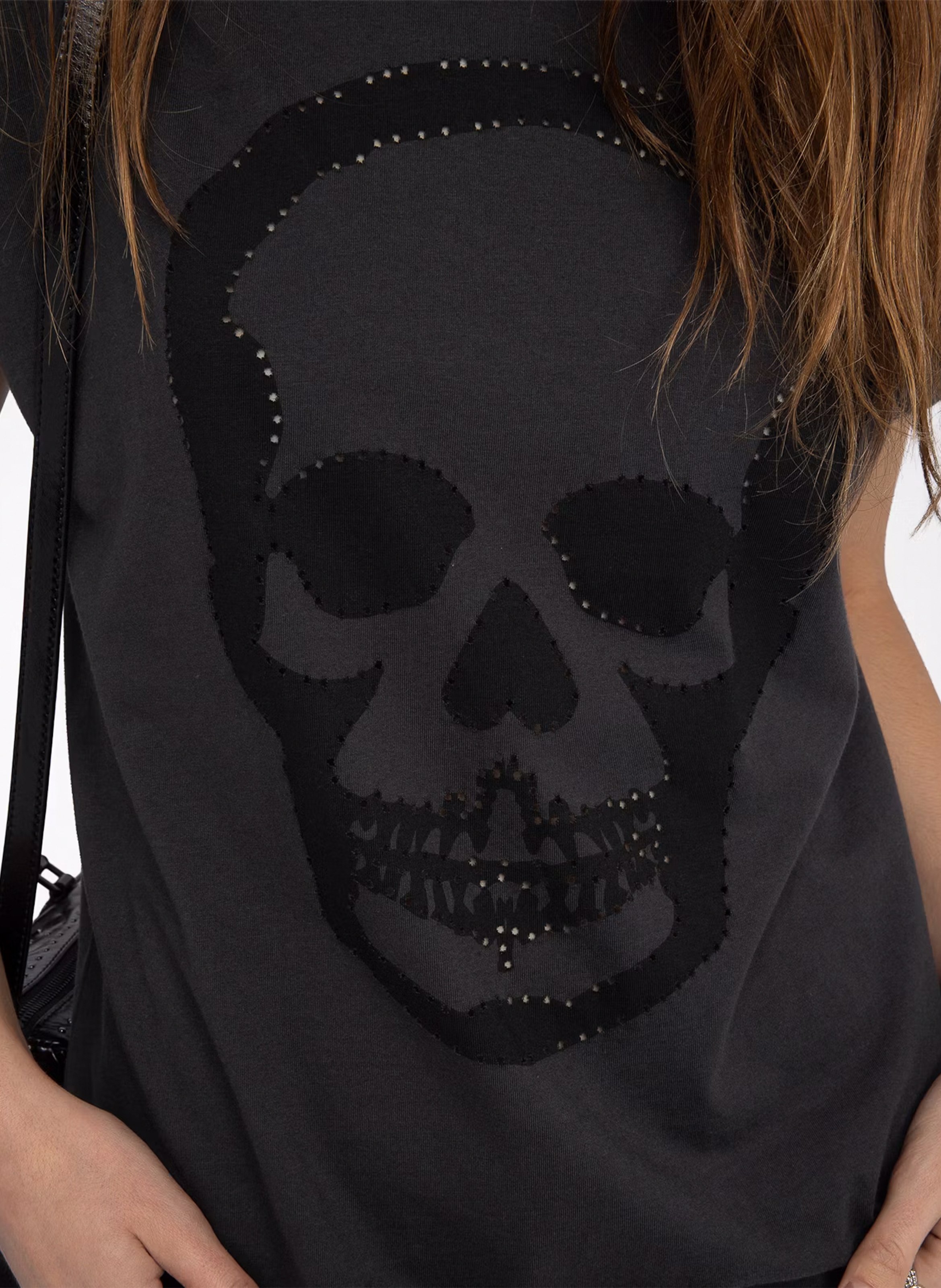 Tee-shirt droit col rond en coton cloe Gris