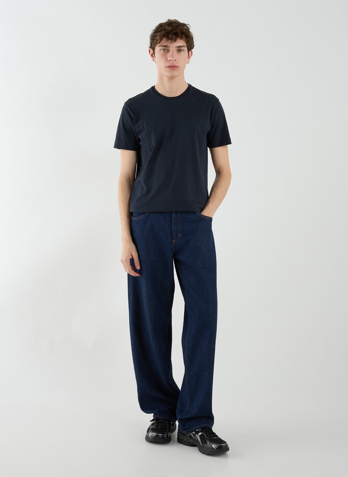 T-Shirt droit à manches courtes en coton STEFAN BRANDT Bleu