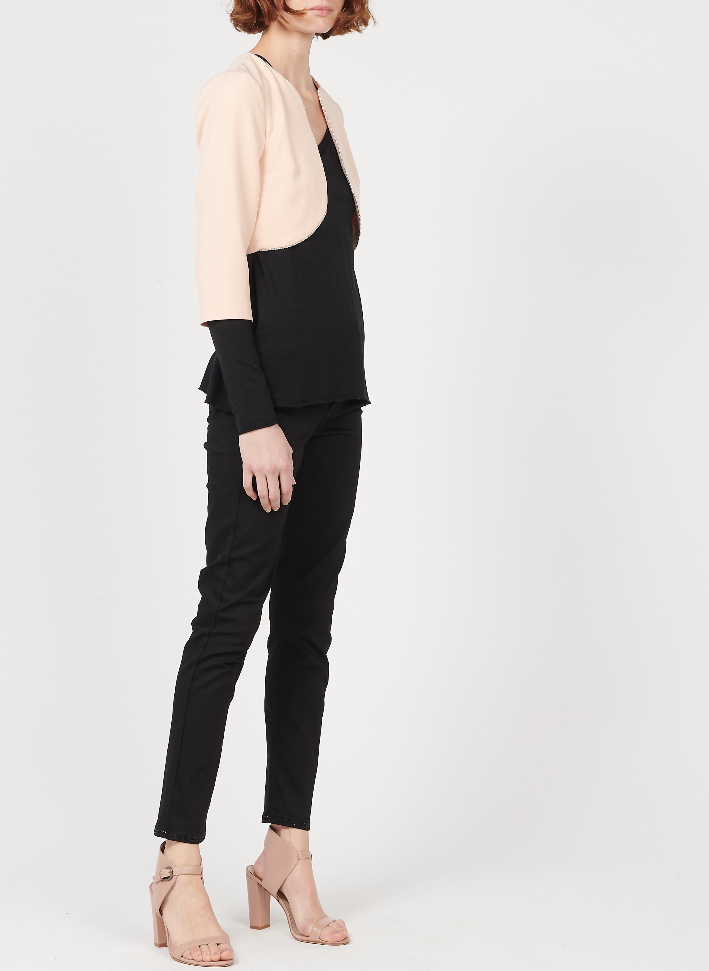 Tee-shirt col v en coton mélangé jacksonville AMERICAN VINTAGE Noir