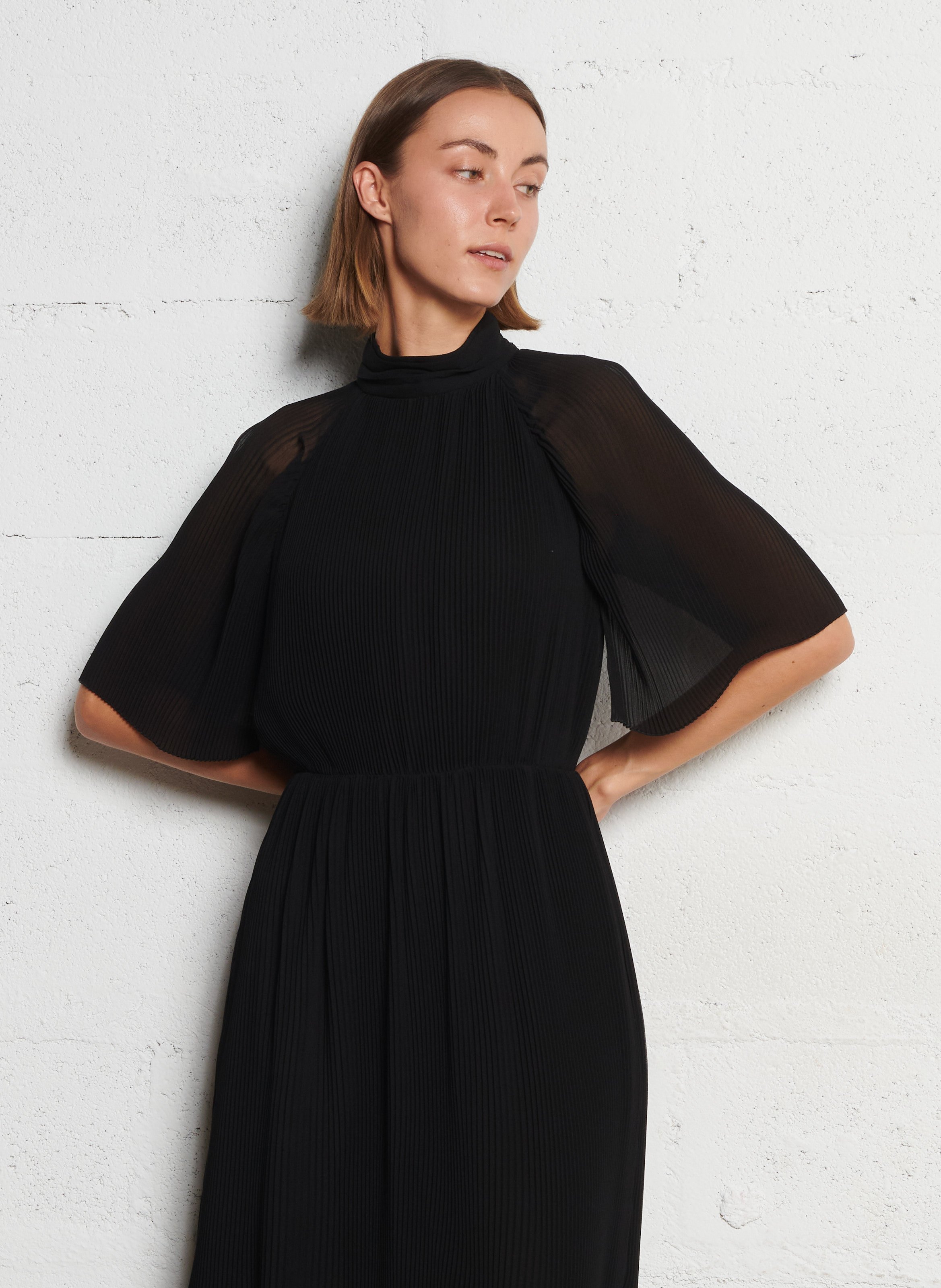 Robe midi plissée IKKS Noir