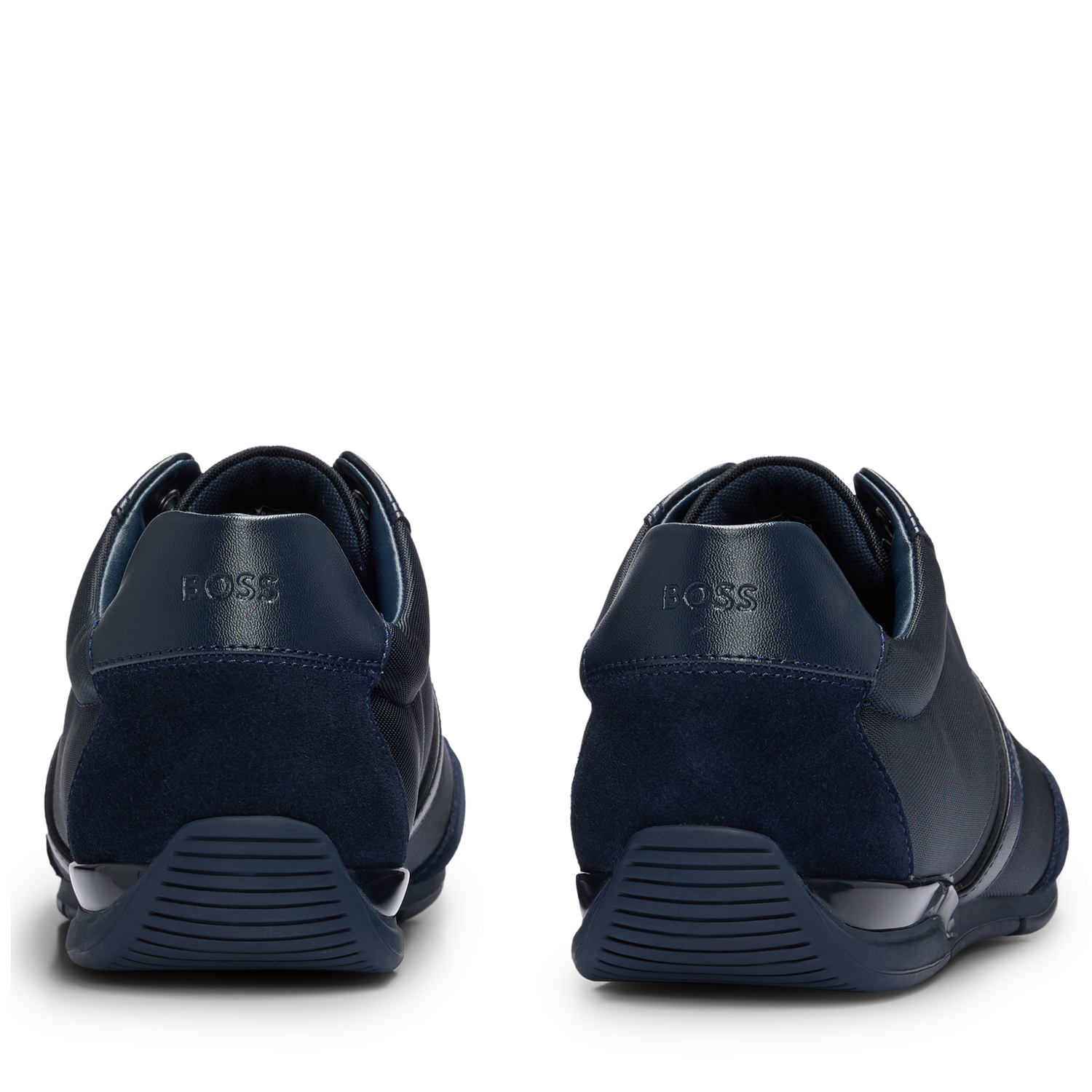 Baskets basses en cuir mélangé BOSS Noir