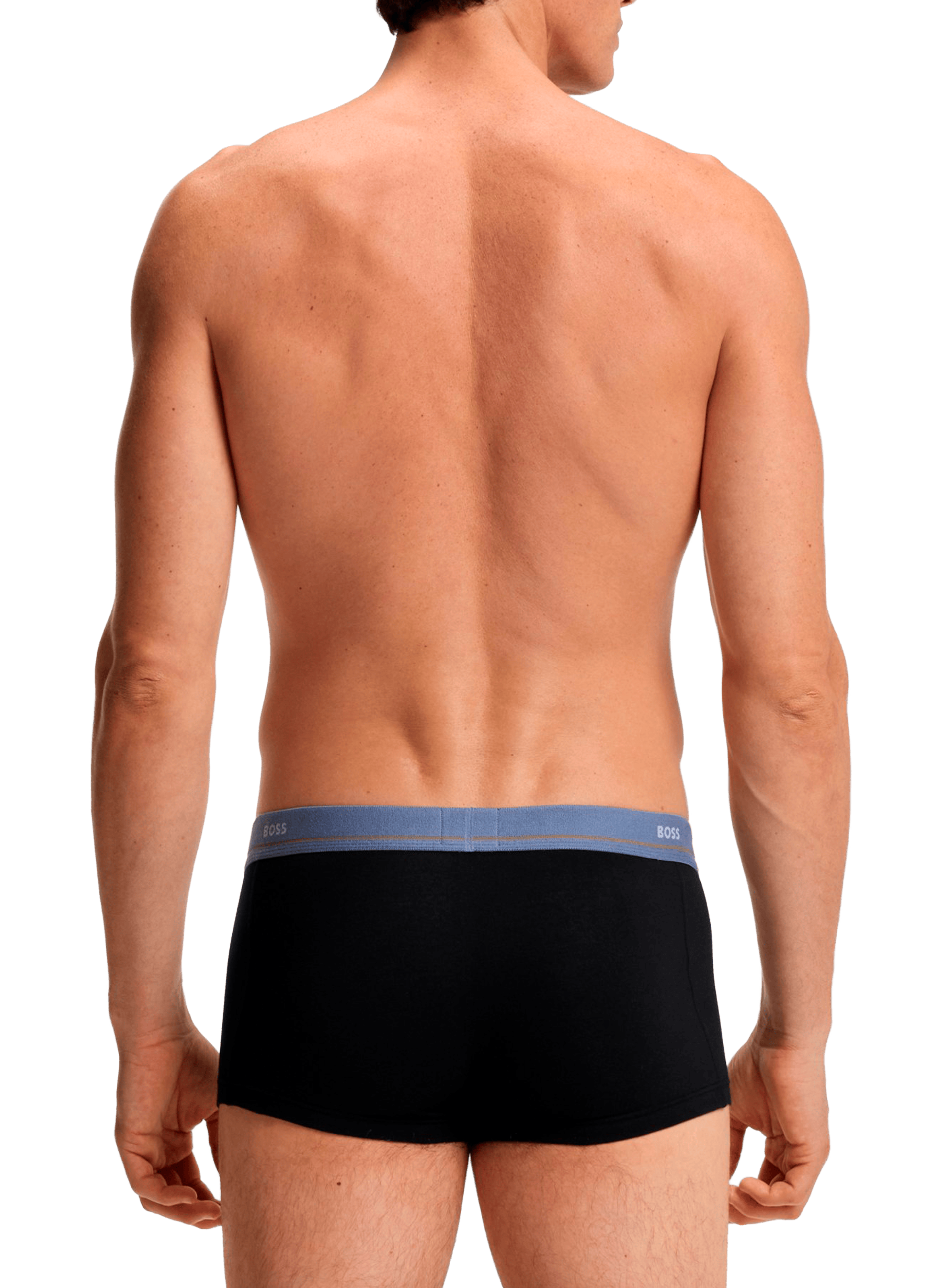 Set of 5 plain boxers in blended cotton BOSS Black