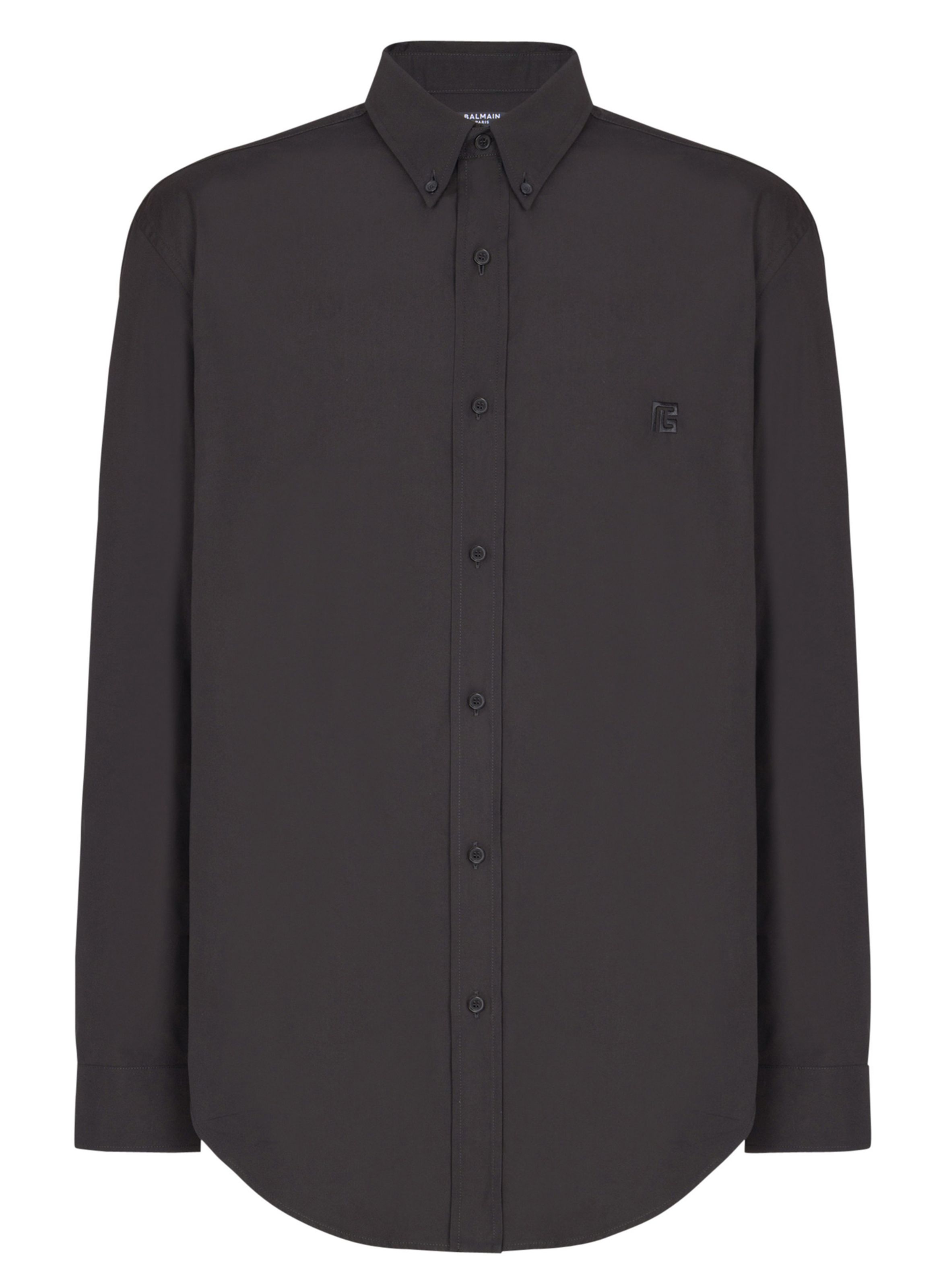 Chemise en popeline de coton BALMAIN Noir
