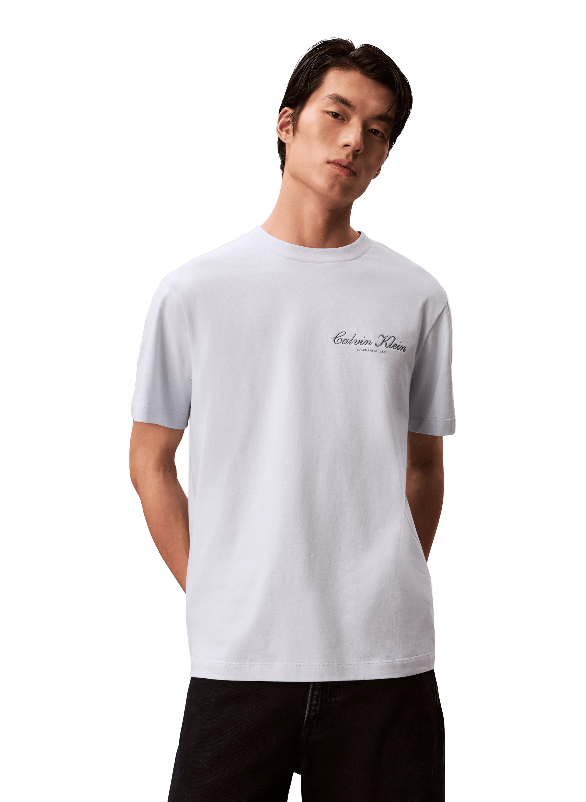 T-shirt à logo en coton  CALVIN KLEIN Bleu