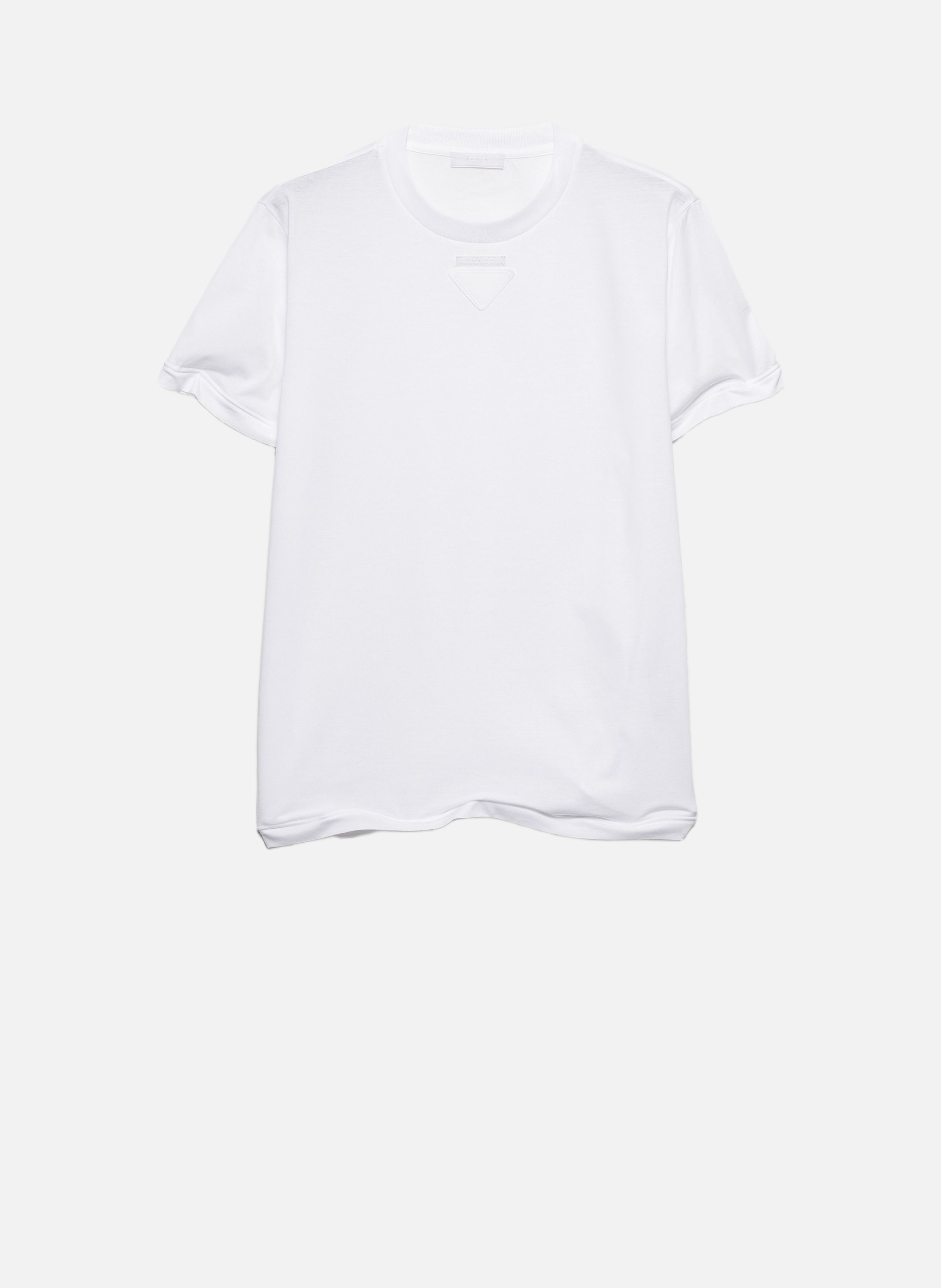 T-shirt en coton malléable PRADA Blanc