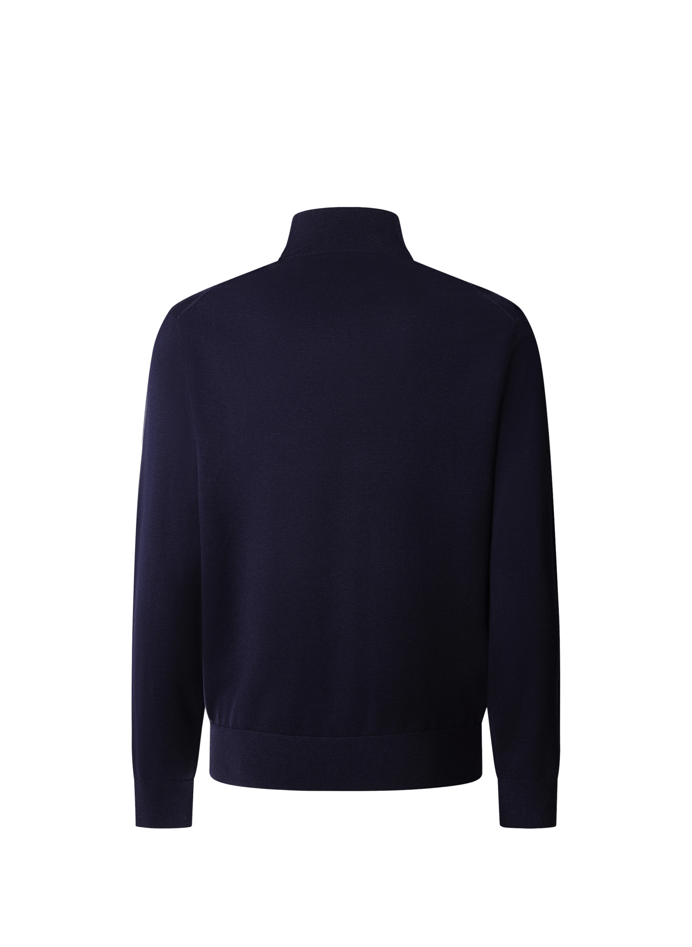 Cotton and silk zip-neck jumper HACKETT Blue