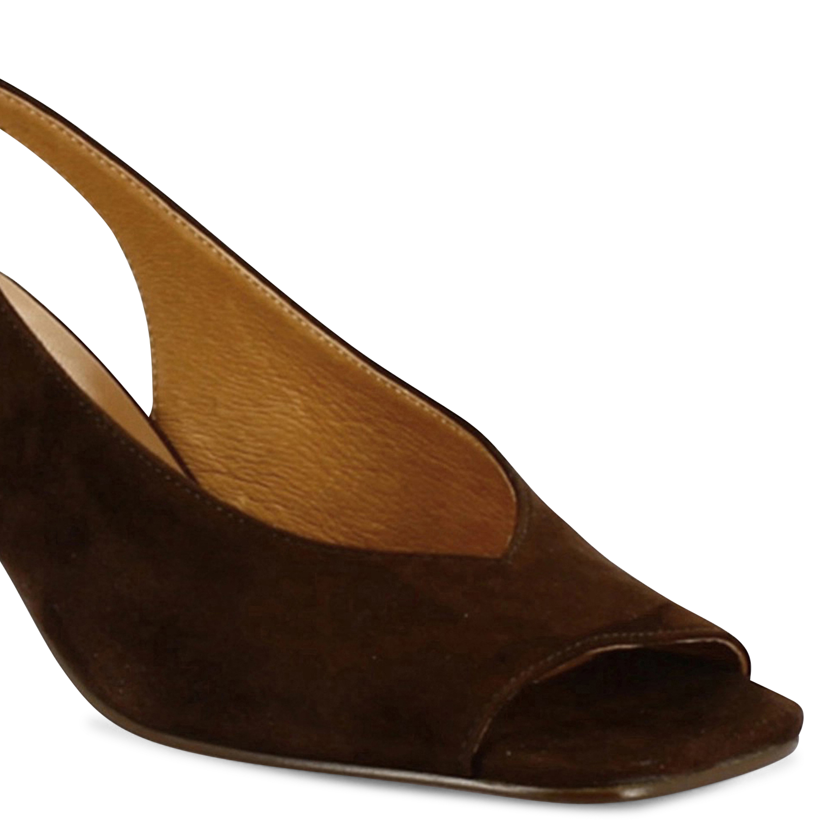 Escarpins slingbacks en cuir velours dicton JONAK Marron