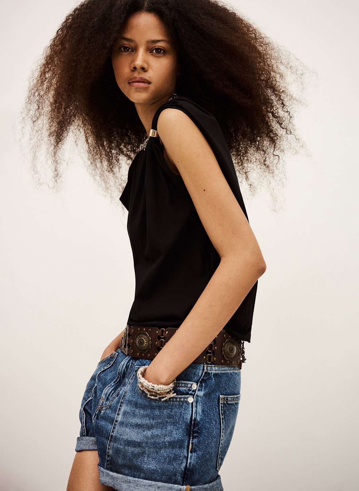 Tee-shirt col rond allia BA&SH Noir