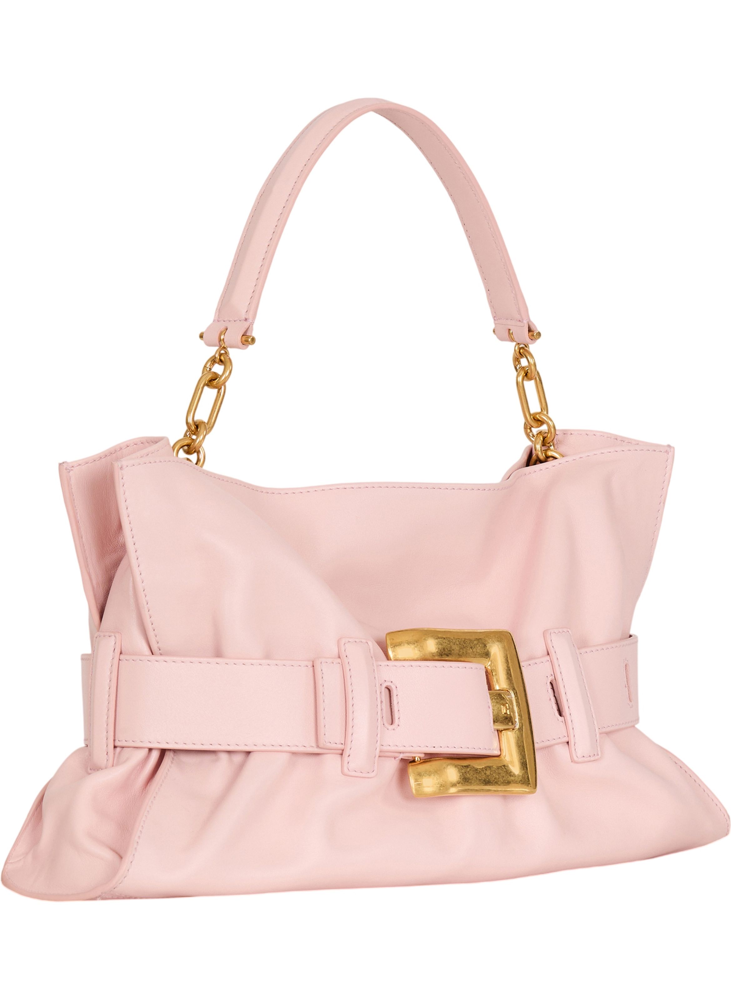 Sac anthem medium en cuir lisse BALMAIN Rose