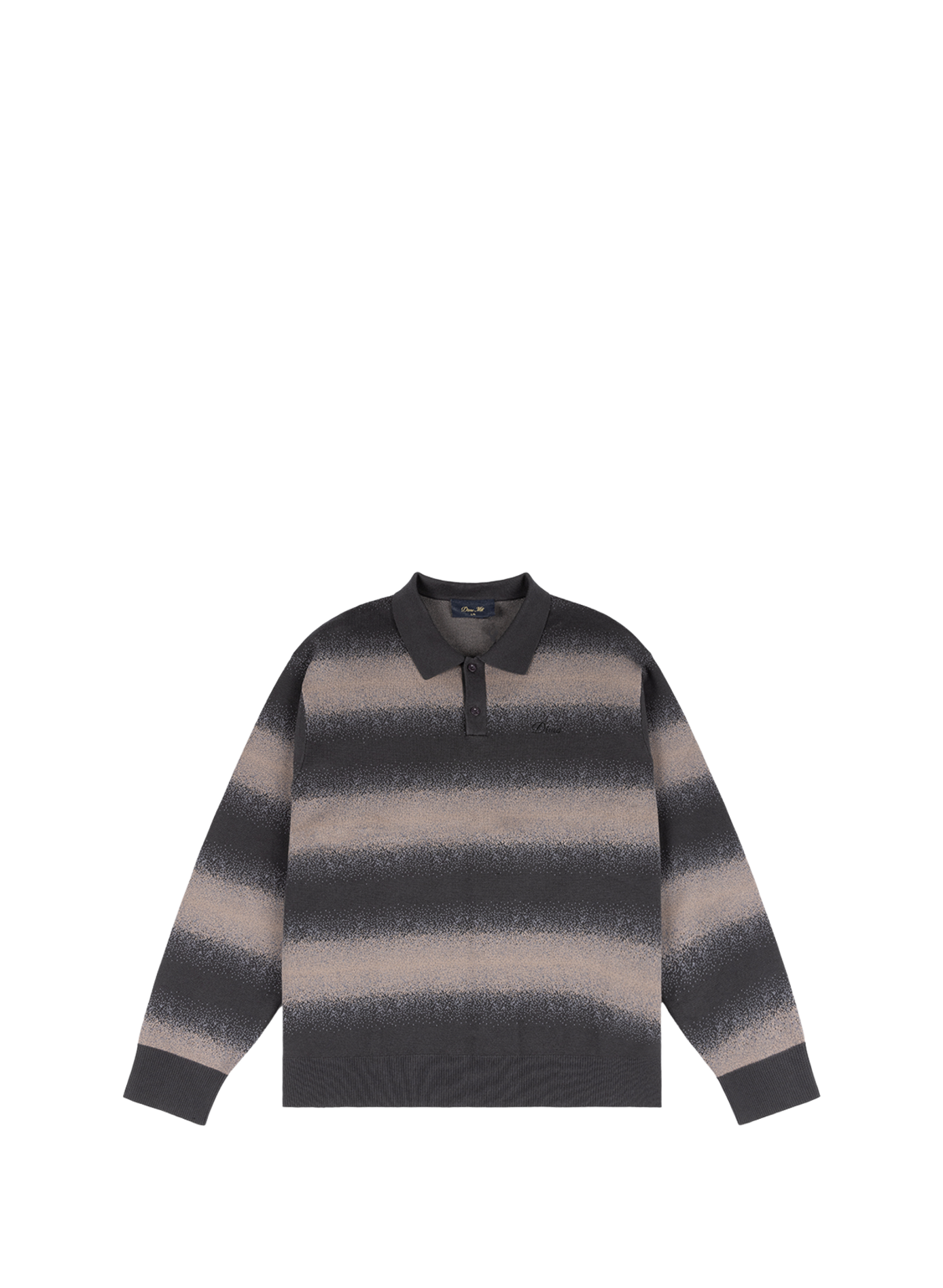 Pull rayé à col polo en coton mélangé DIME Grey