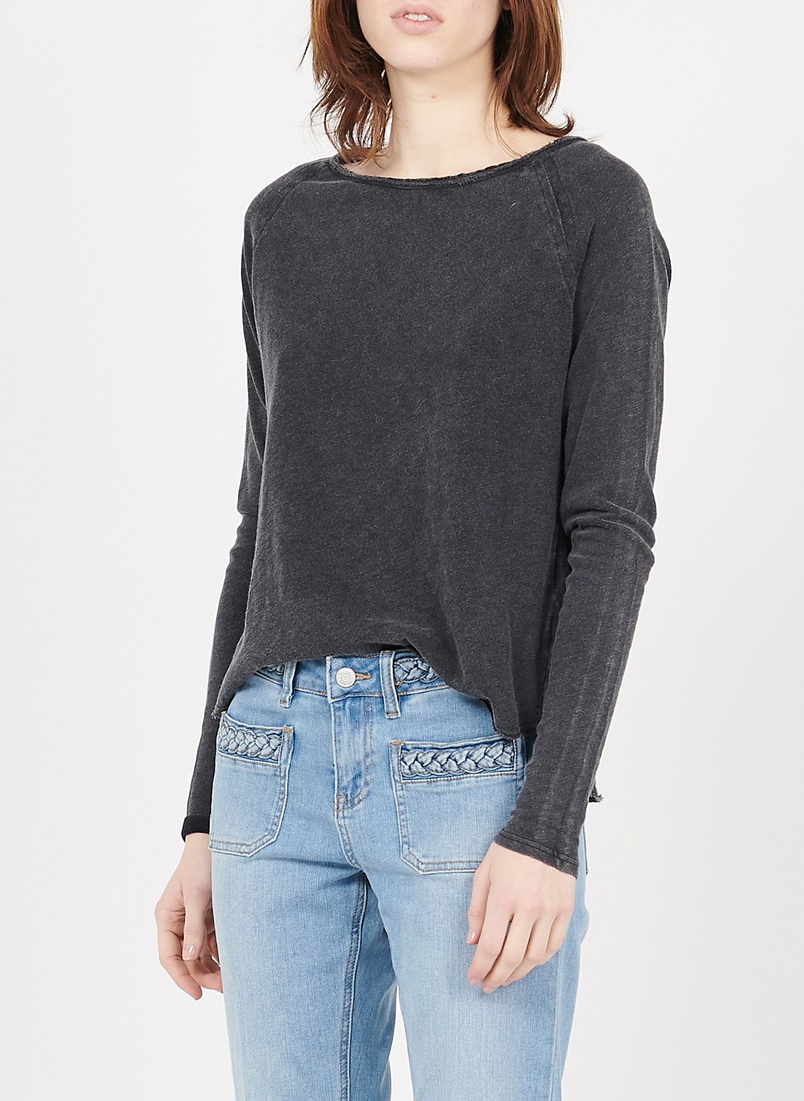 Tee-shirt droit col rond en coton sonoma AMERICAN VINTAGE Noir