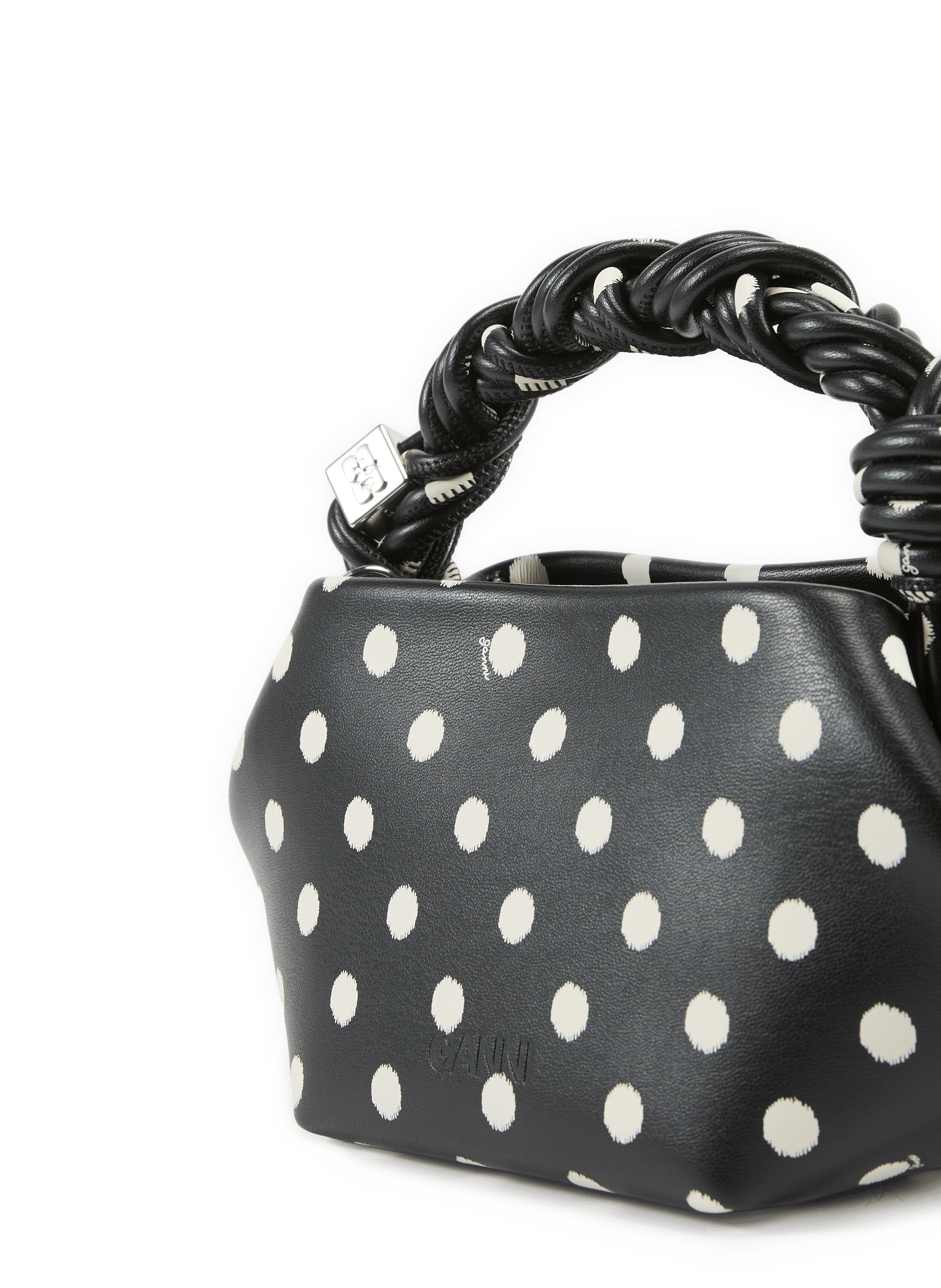 Sac à main Bou mini à pois  GANNI Noir