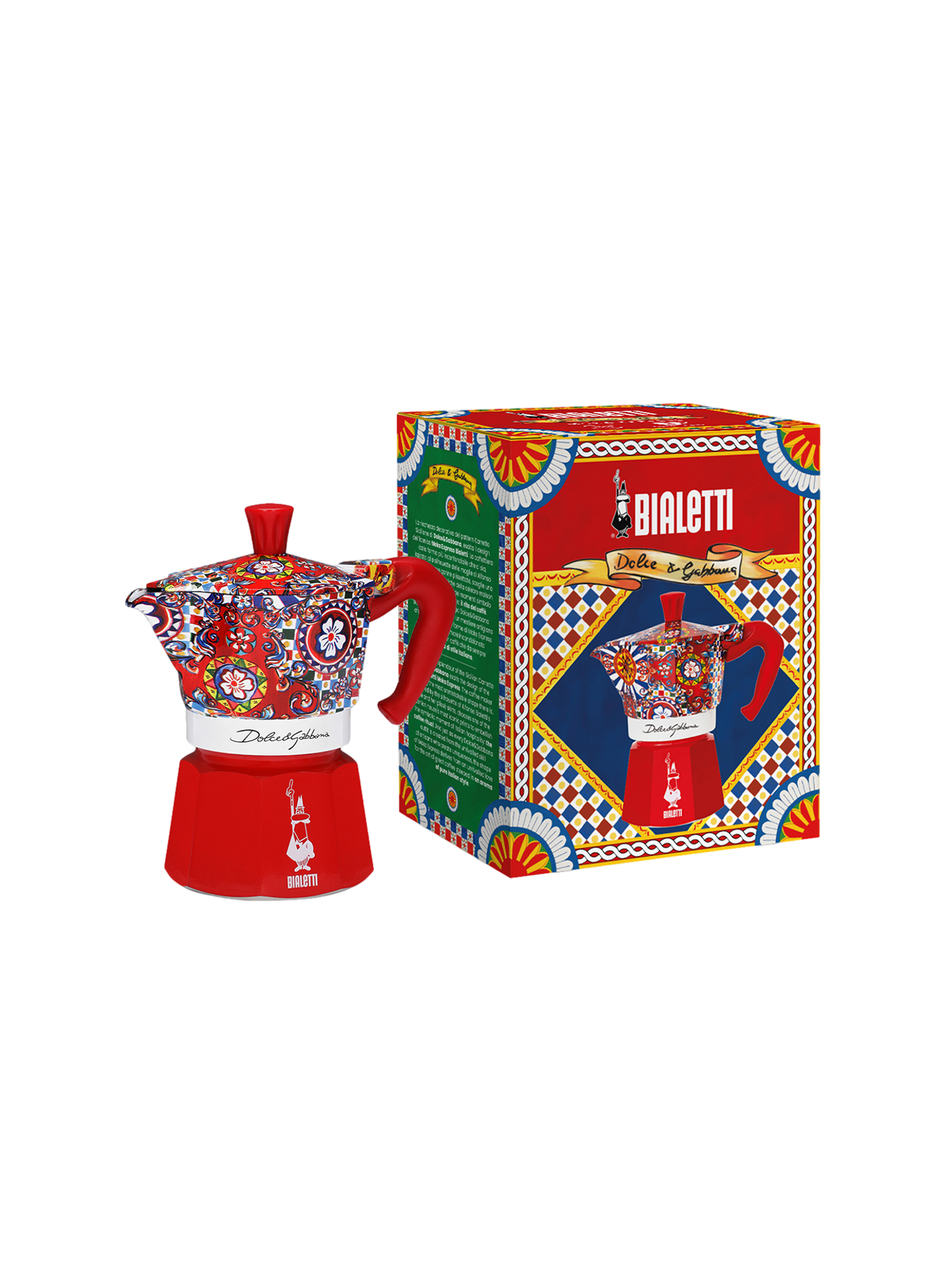 Espressokocher Moka Express mit Mustern BIALETTI Rot
