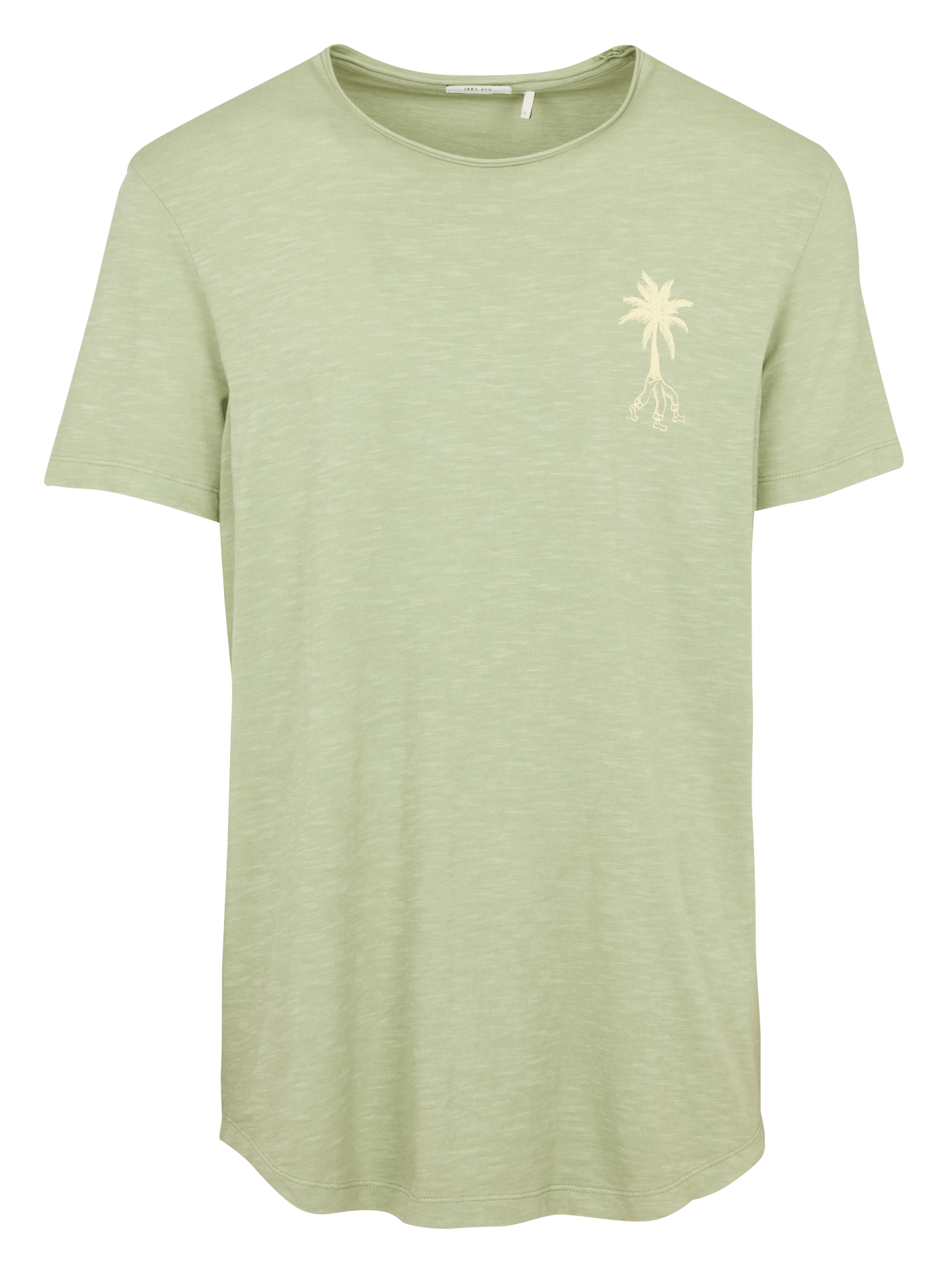 Tee-shirt droit col rond sérigraphié en coton IKKS Vert