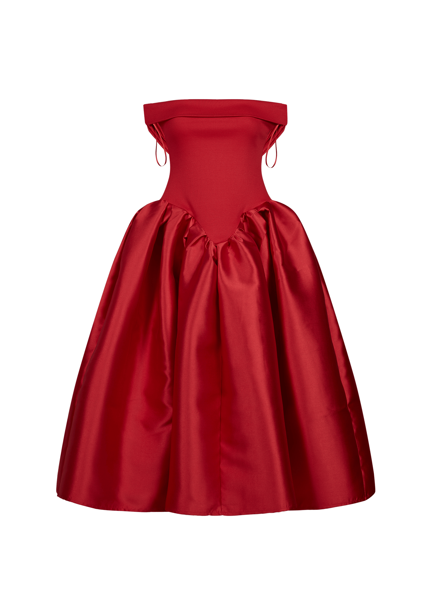 Flared long dress in blended cotton MARQUES ALMEIDA Red