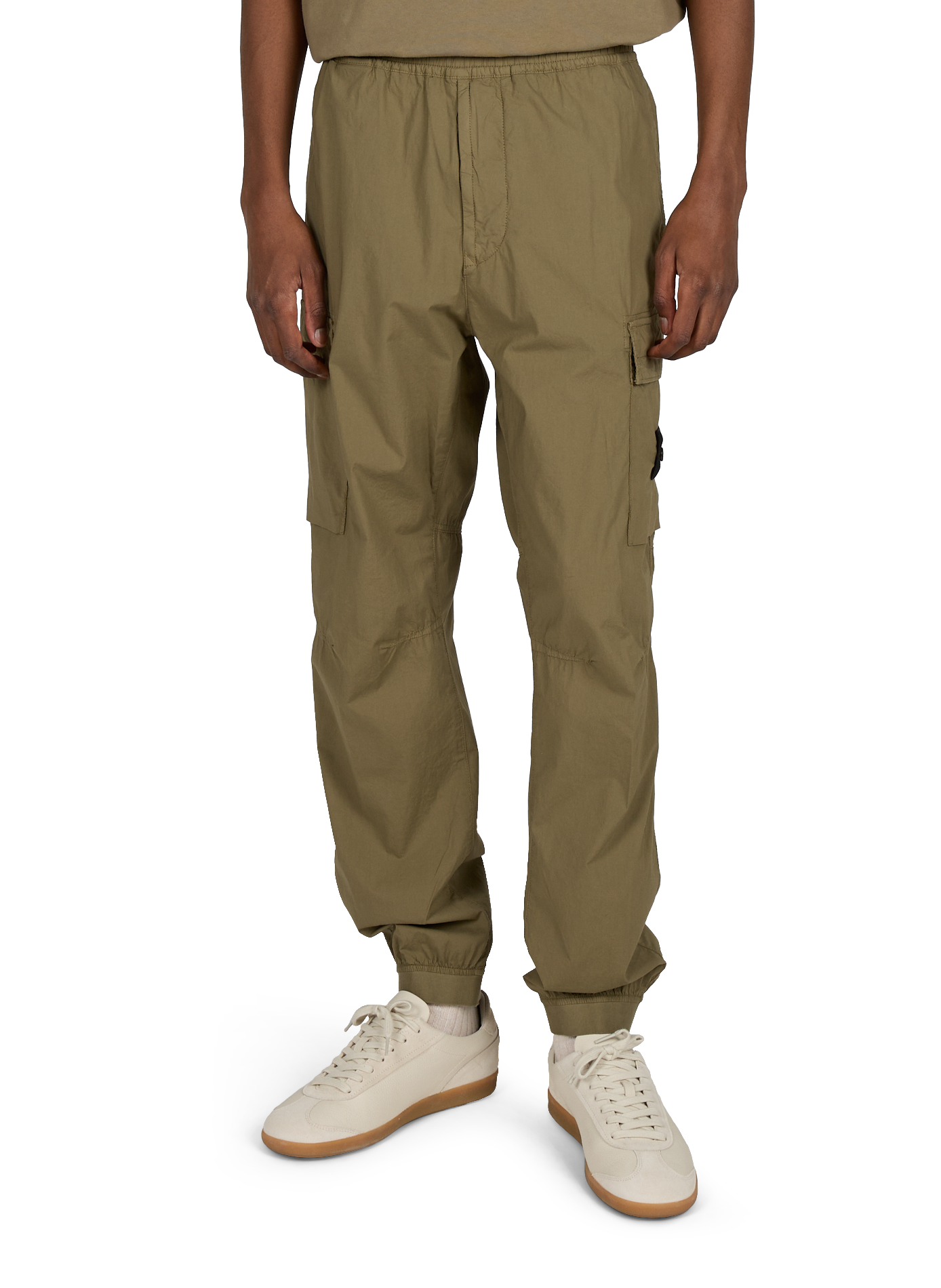 Cargo pants with elastic waist and ankles in a cotton blend STONE ISLAND Khaki