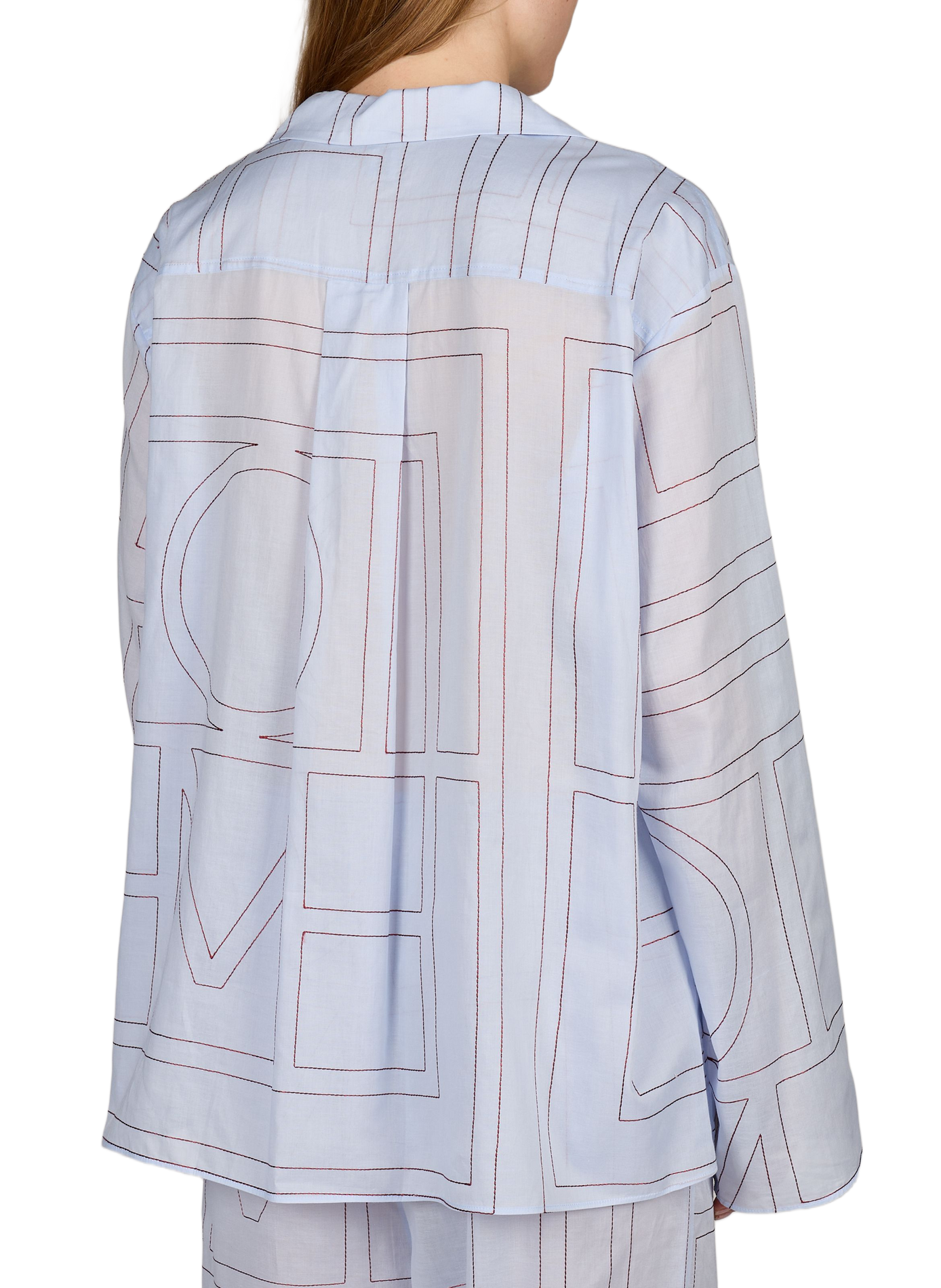 Chemise ample à motifs brodés TOTEME Bleu