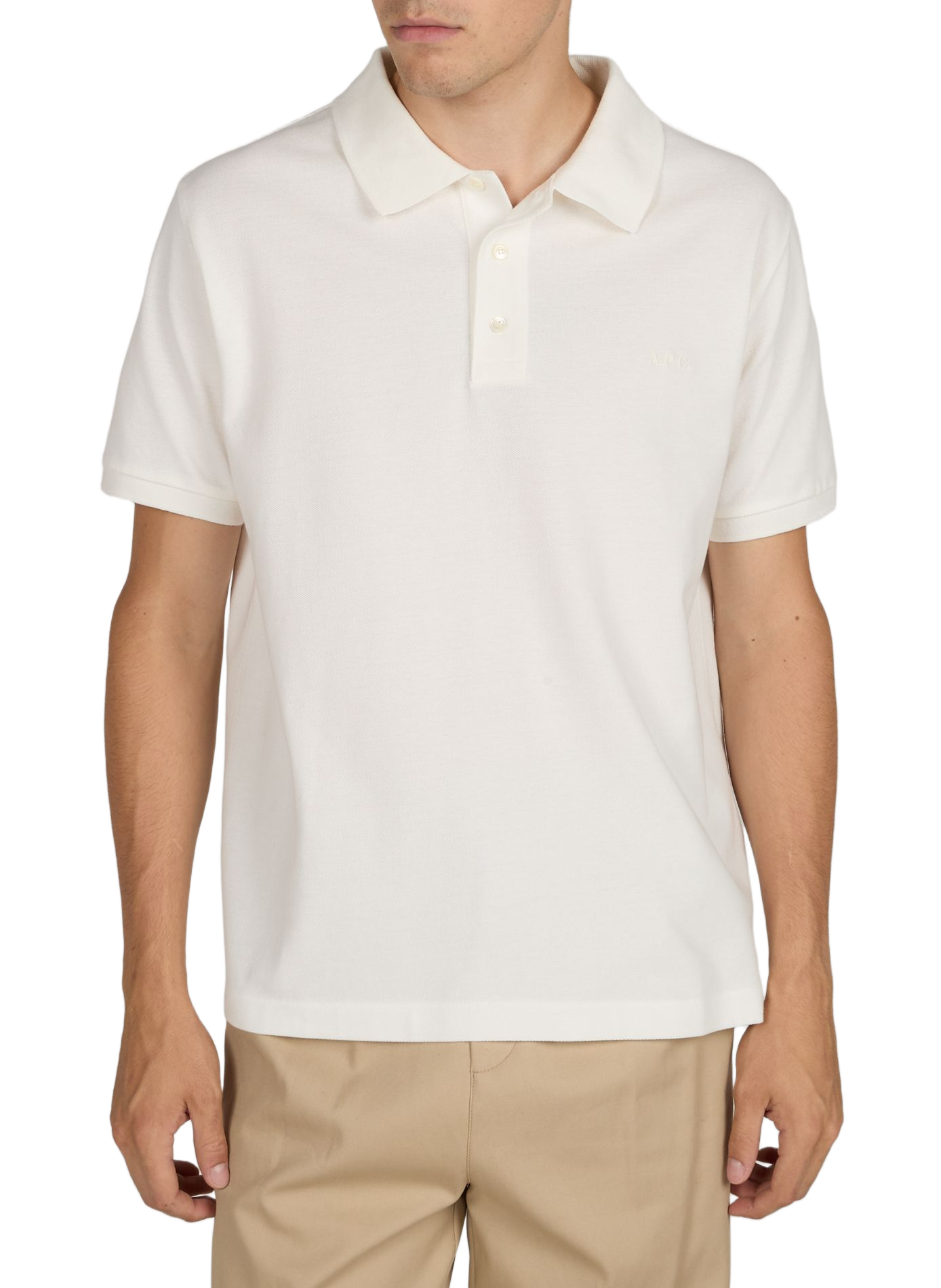 Polo droit en coton  A.P.C. Blanc