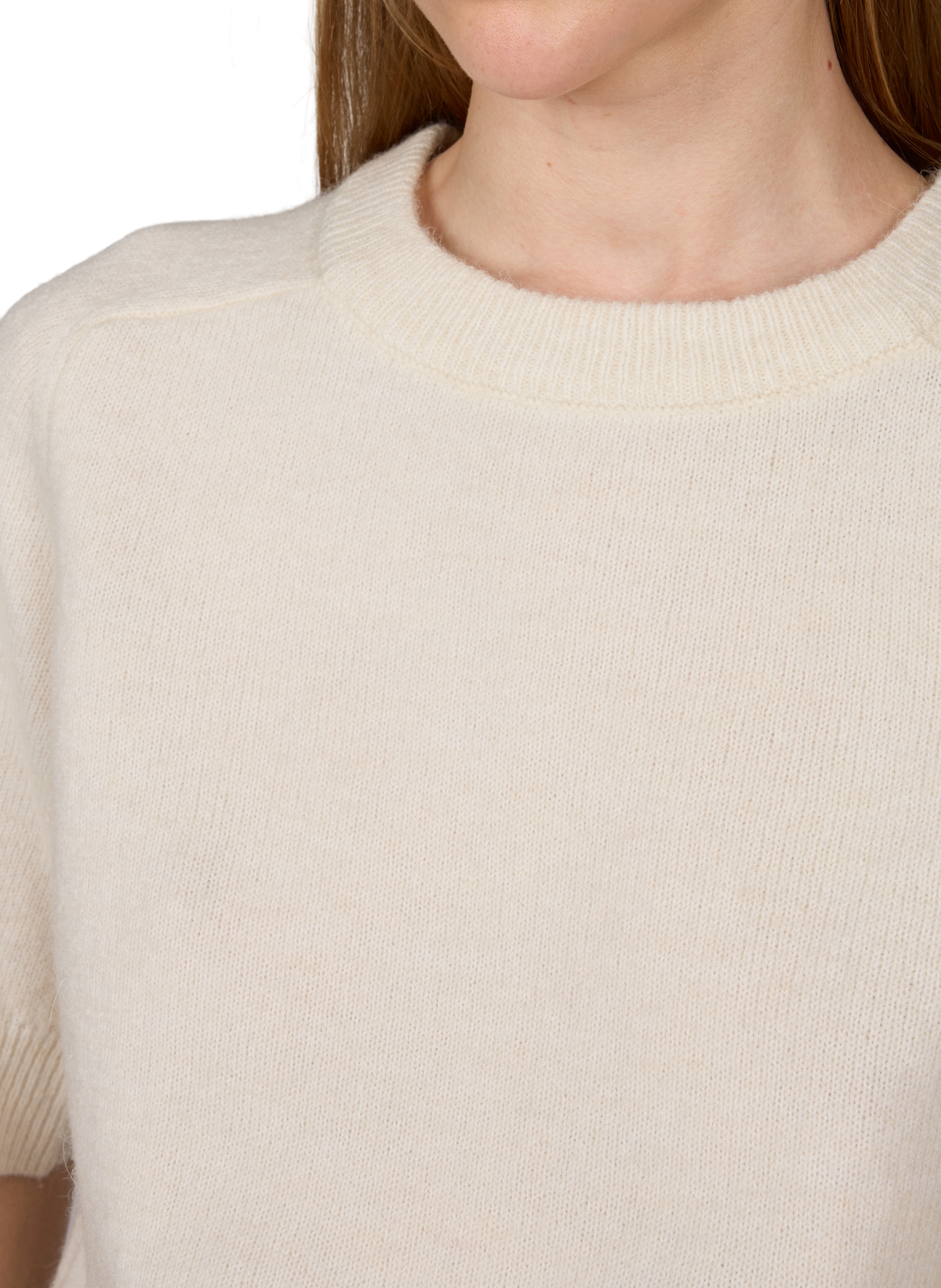 Oversized round neck sweater OBJECT Beige
