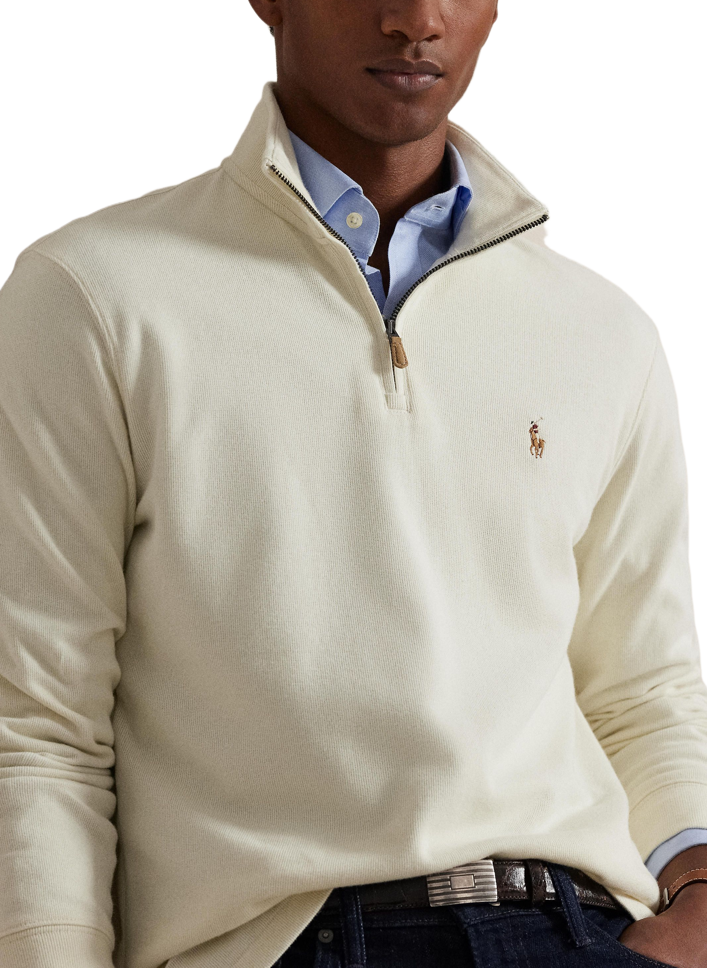 Pull droit col montant en coton | Beige POLO RALPH LAUREN Homme