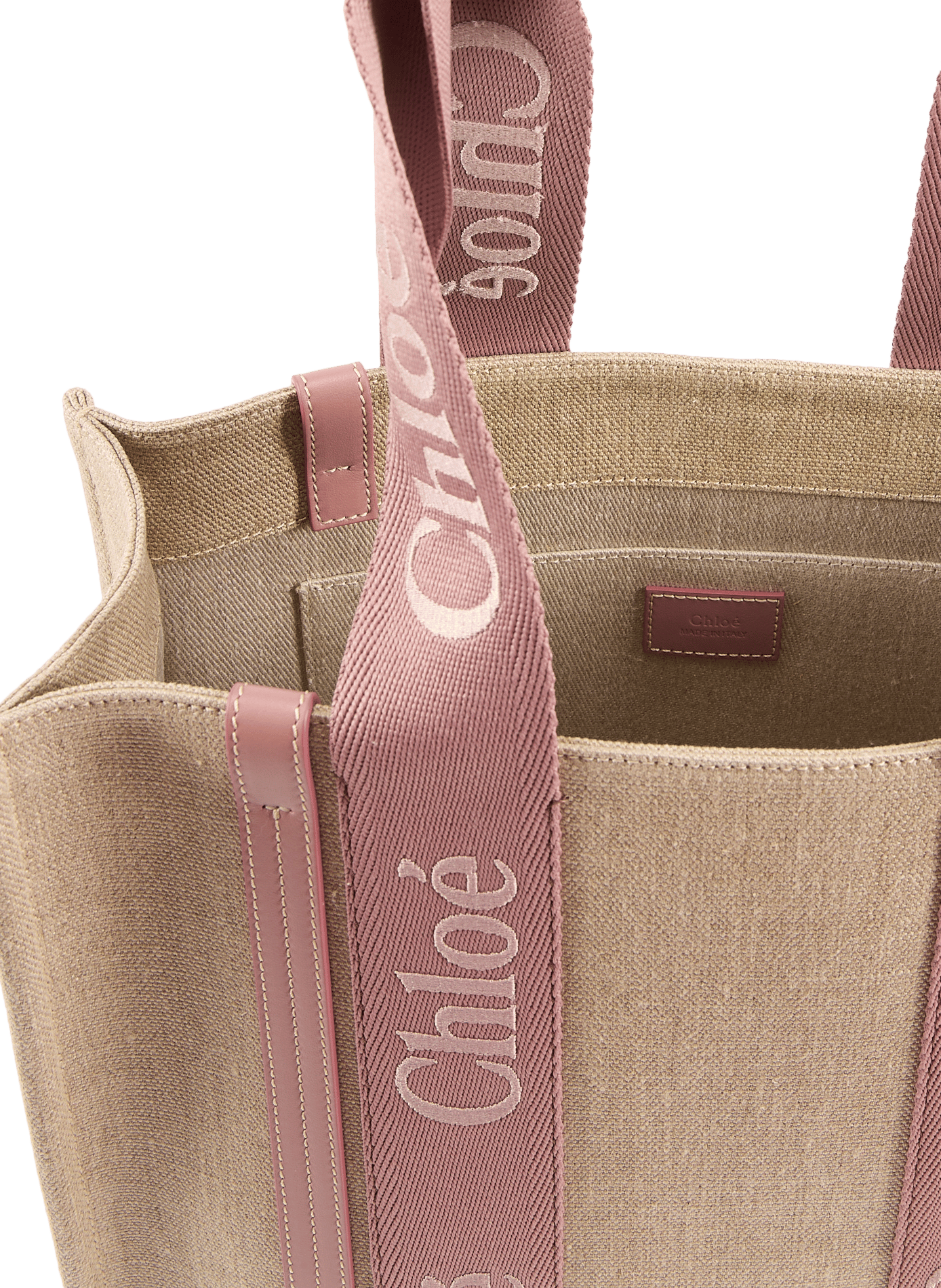 Bolso de mano Woody de lino y algodón CHLOÉ Multicolor